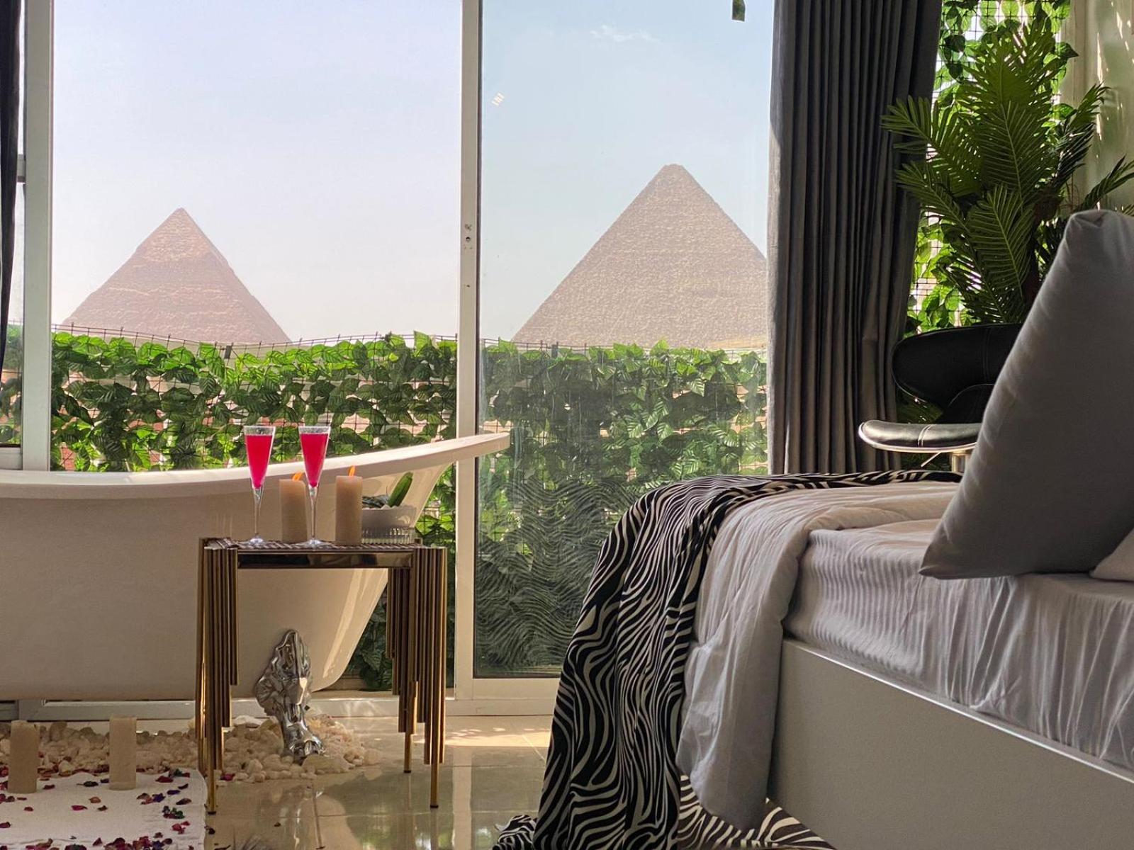 Jacuzzi pyramids view