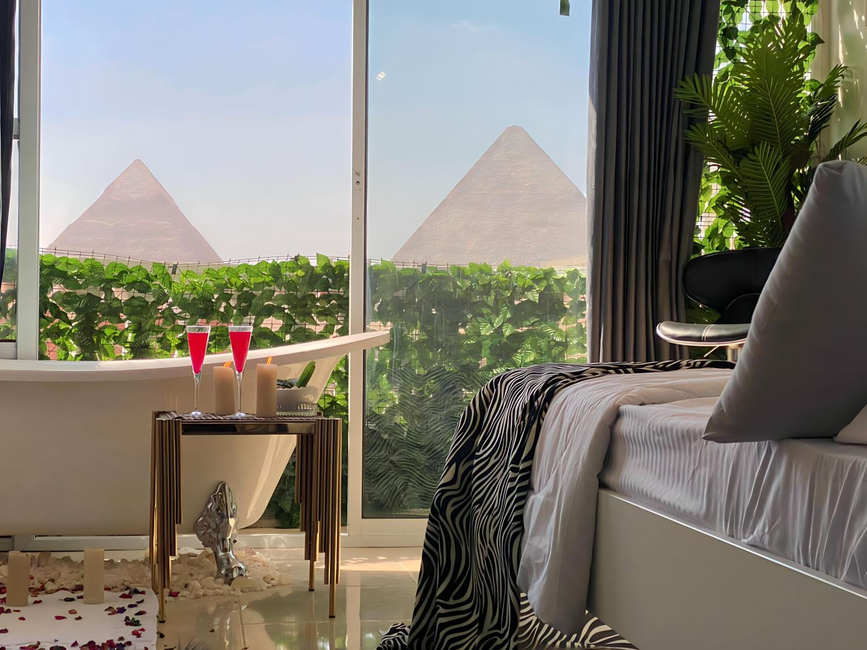 Jacuzzi pyramids view