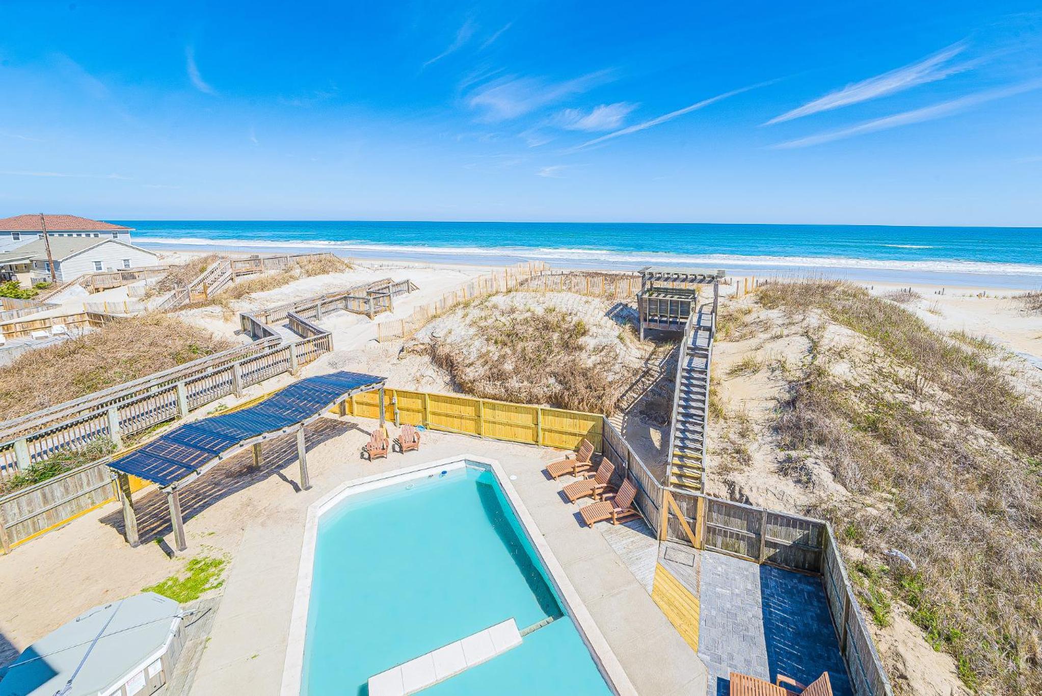 Outside-In - S Nags Head MP 18.5, Luxury Oceanfront, Elevator, Pool, Cabana, Home Theatre, Pets OK