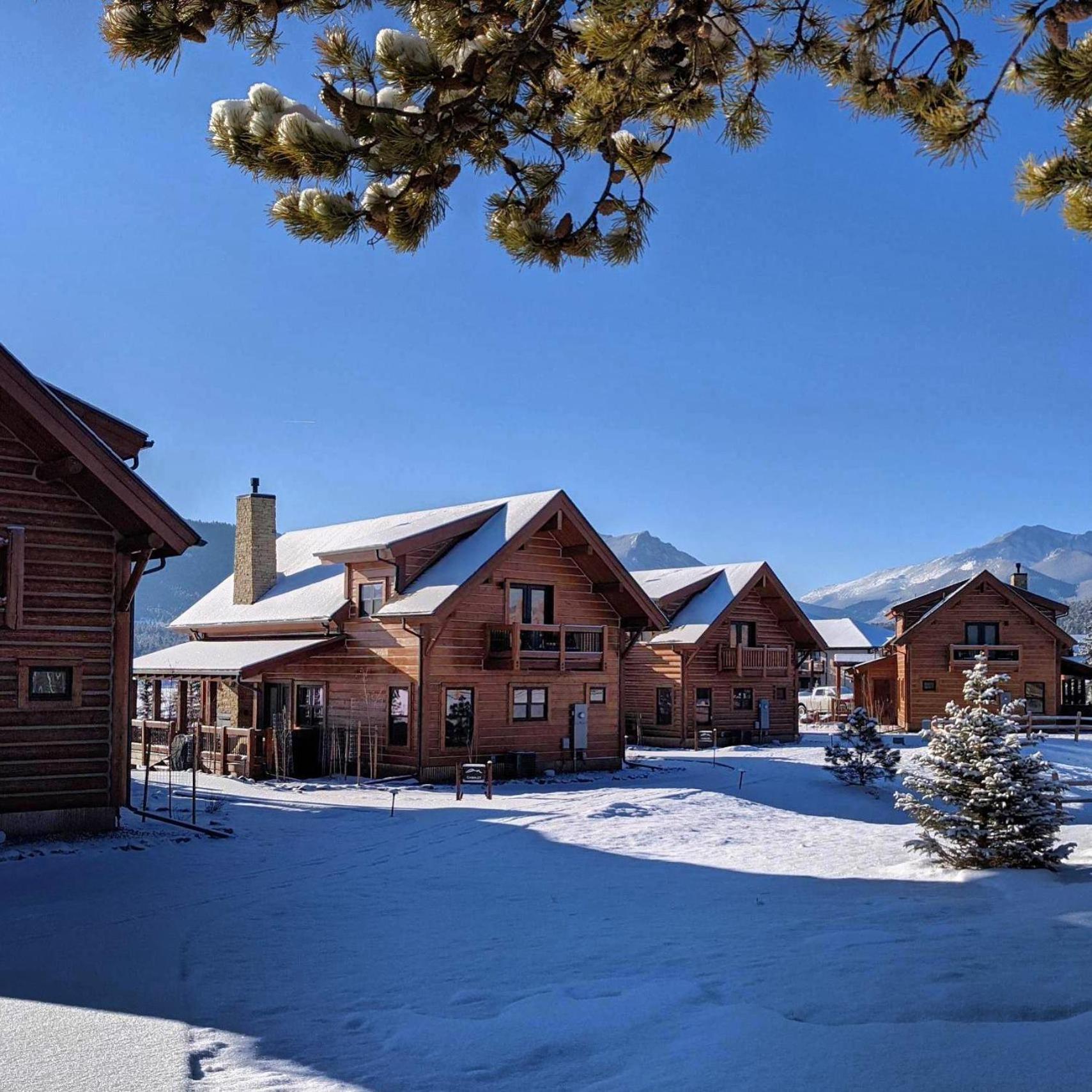 Estes Dream! Brand New End Unit with Two Patios, Indoor/Outdoor Fireplace and Jacuzzi