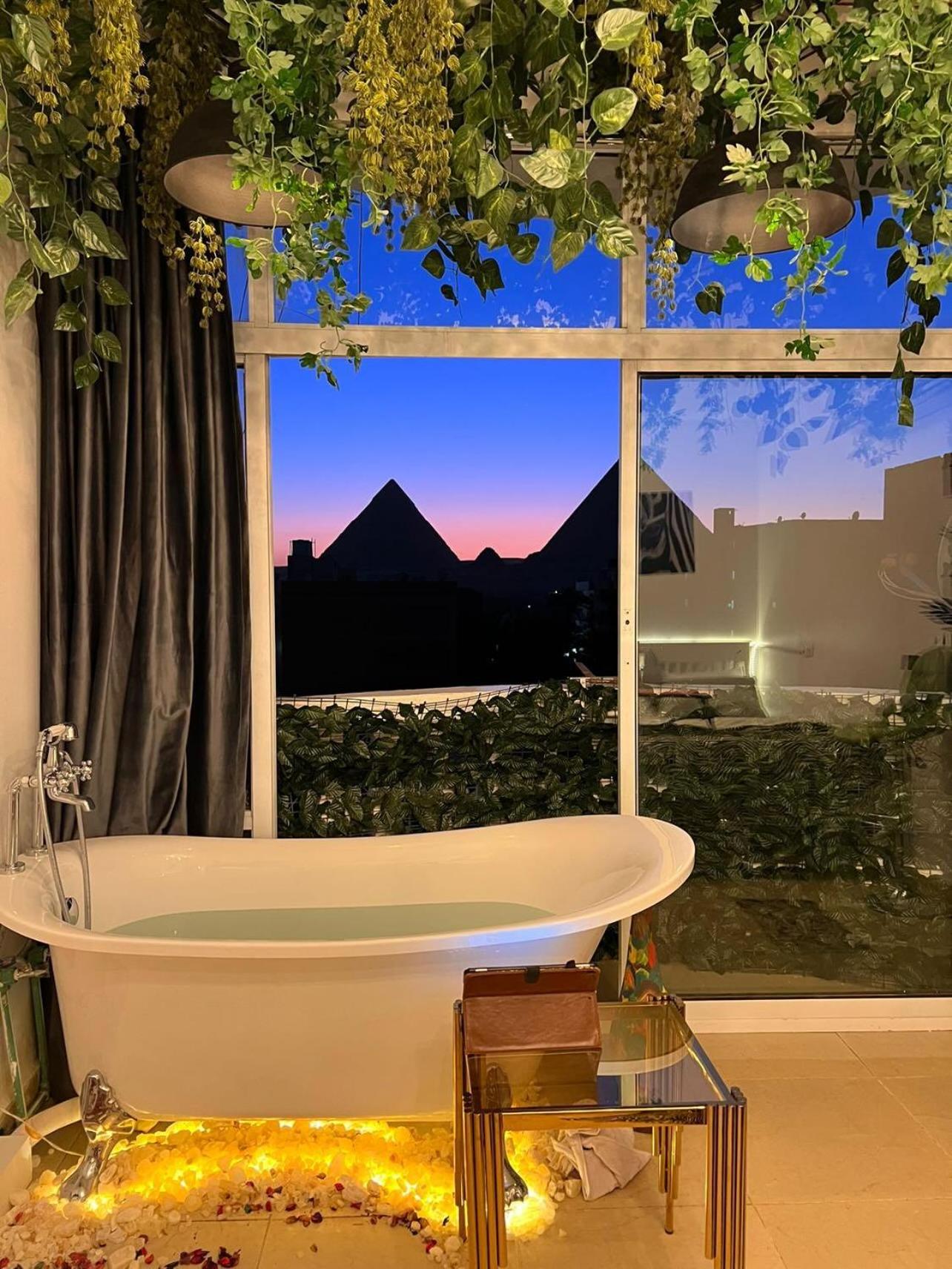 Jacuzzi pyramids view