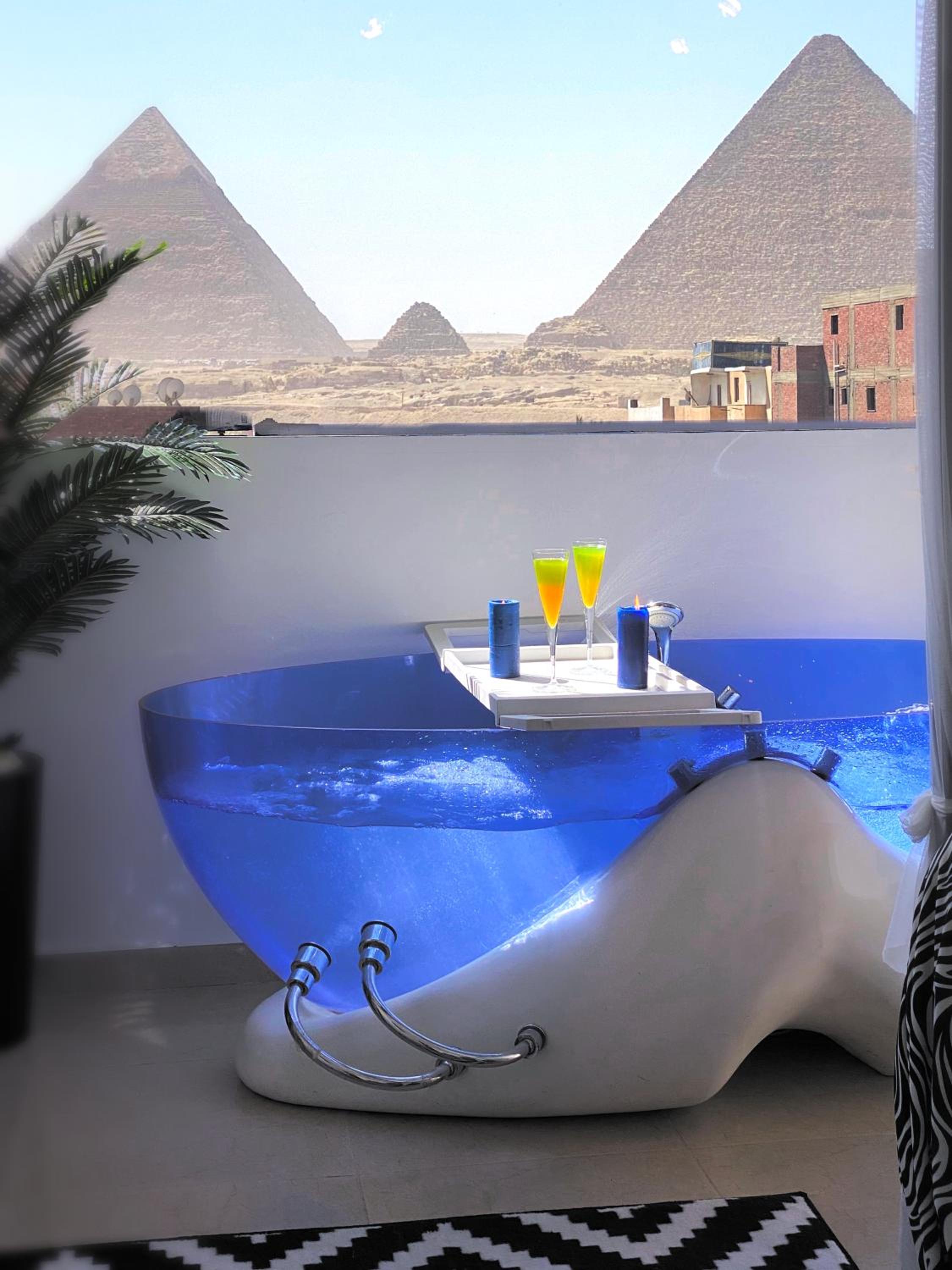 Jacuzzi pyramids view