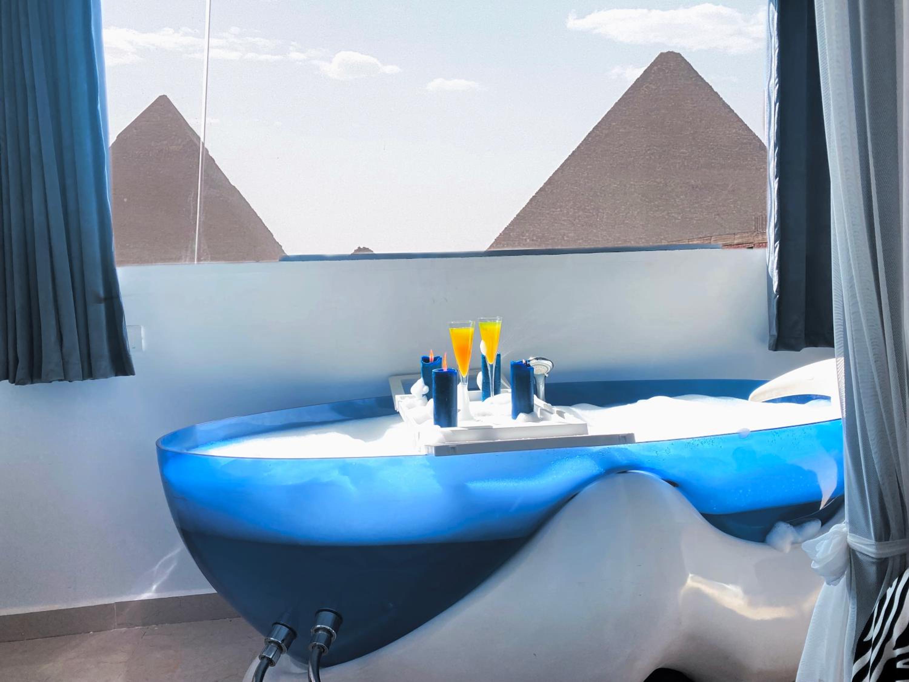 Jacuzzi pyramids view