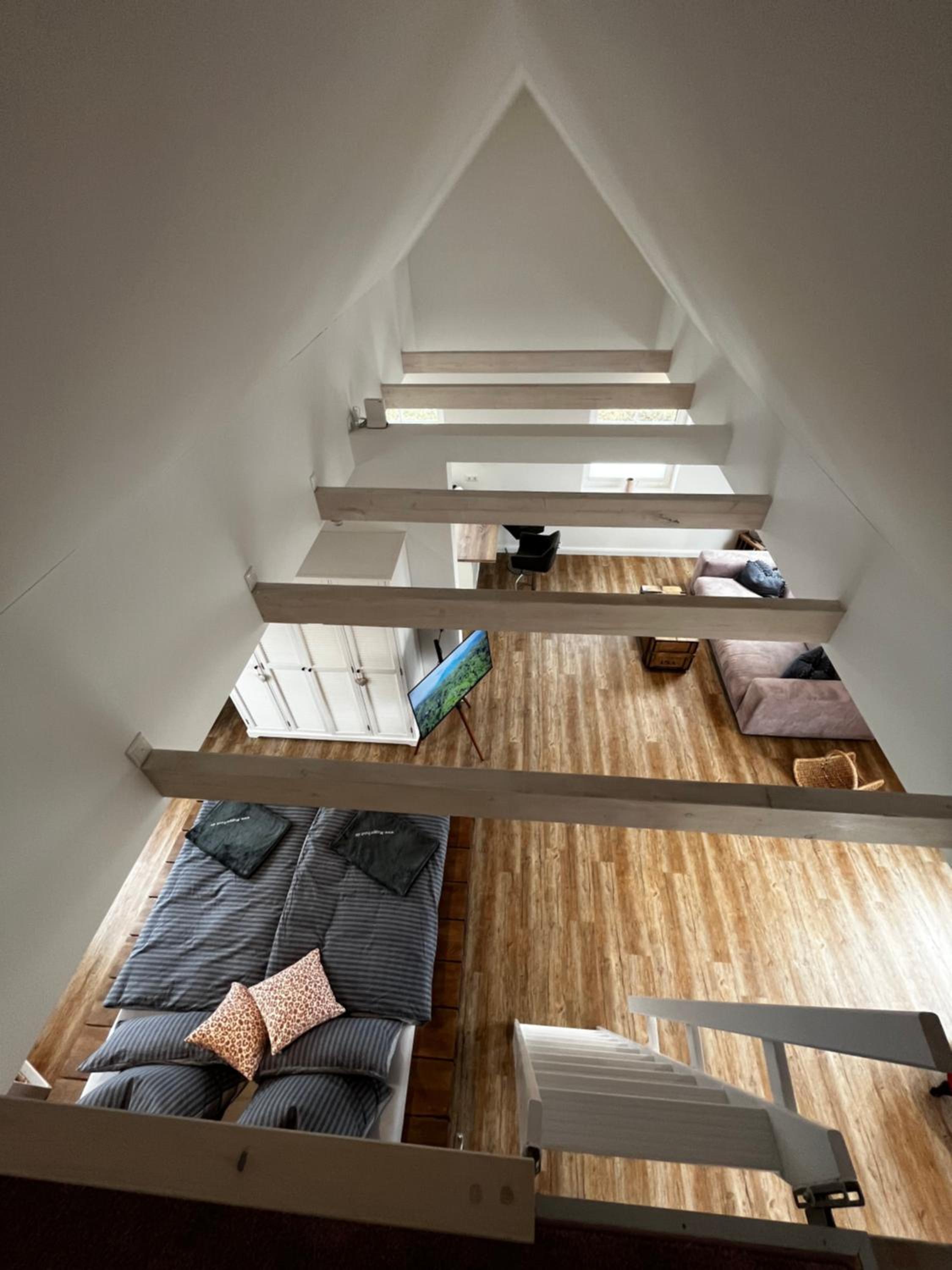 Muggelhuus das Loft mit Elbdeichblick im Alten Land und mit Wallbox