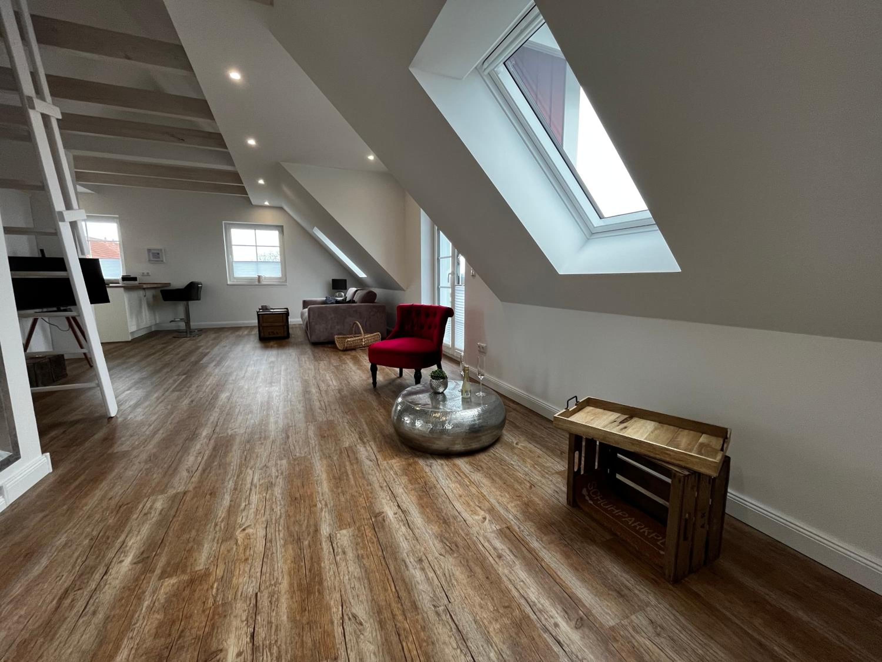 Muggelhuus das Loft mit Elbdeichblick im Alten Land und mit Wallbox