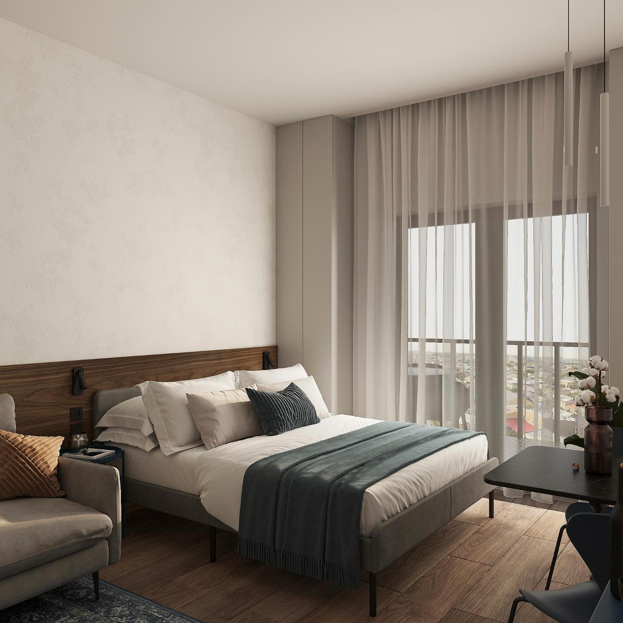 Blueloft 47 l studio with balcony Tashkent City Center view 3