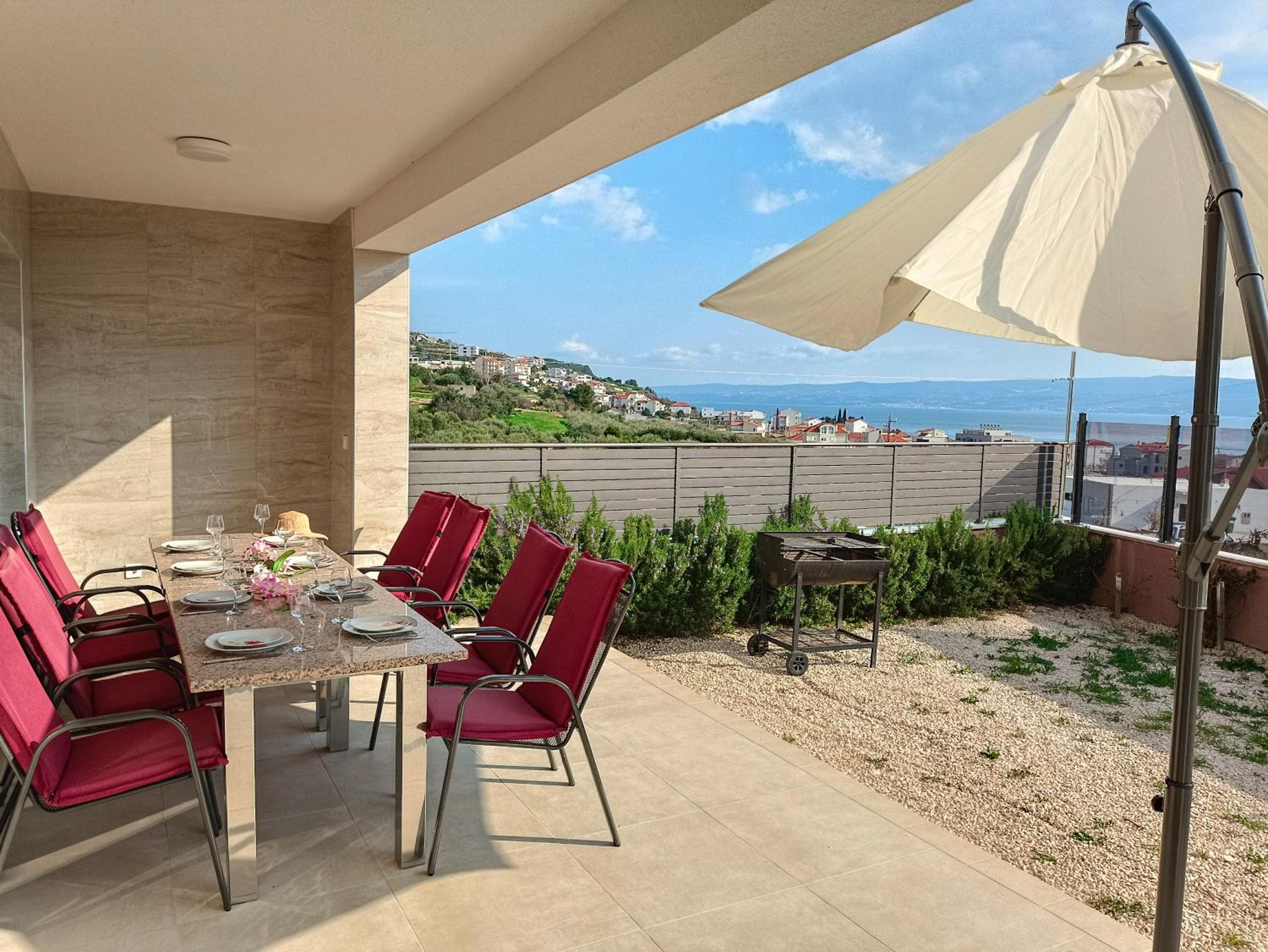 Modern villa with jacuzzi, beautiful sea view, near Split! Villa 36A view 2