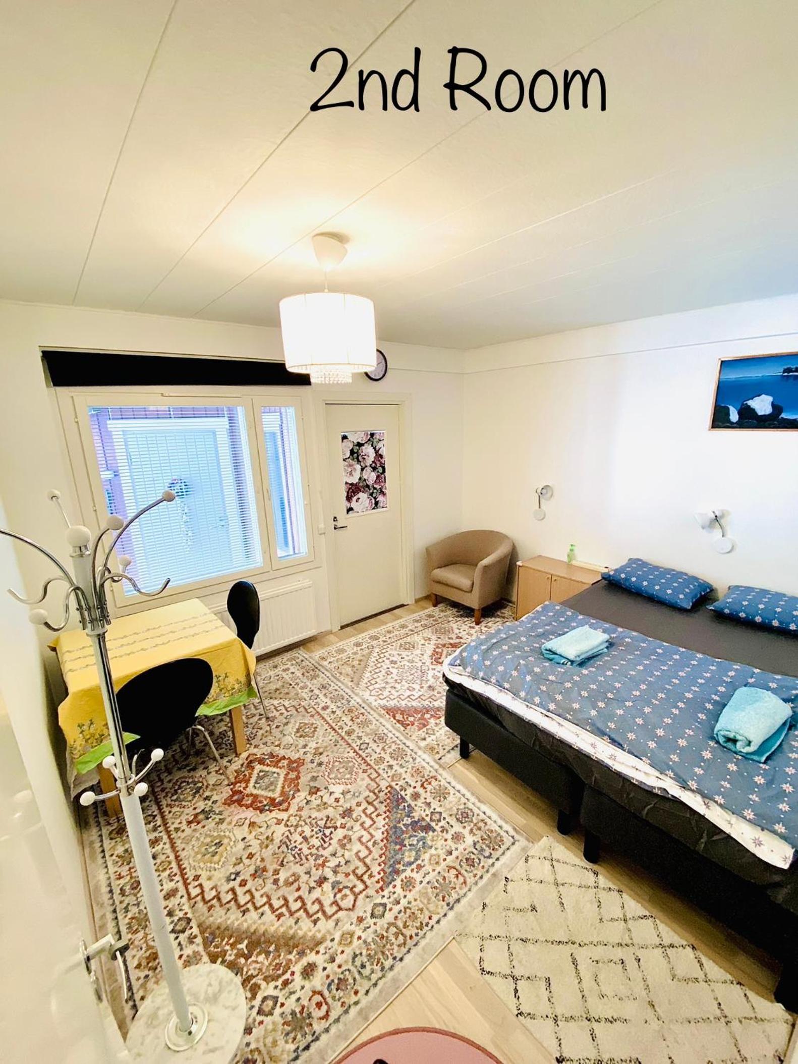 two bedrooms,dining area and bathroom with private entrance