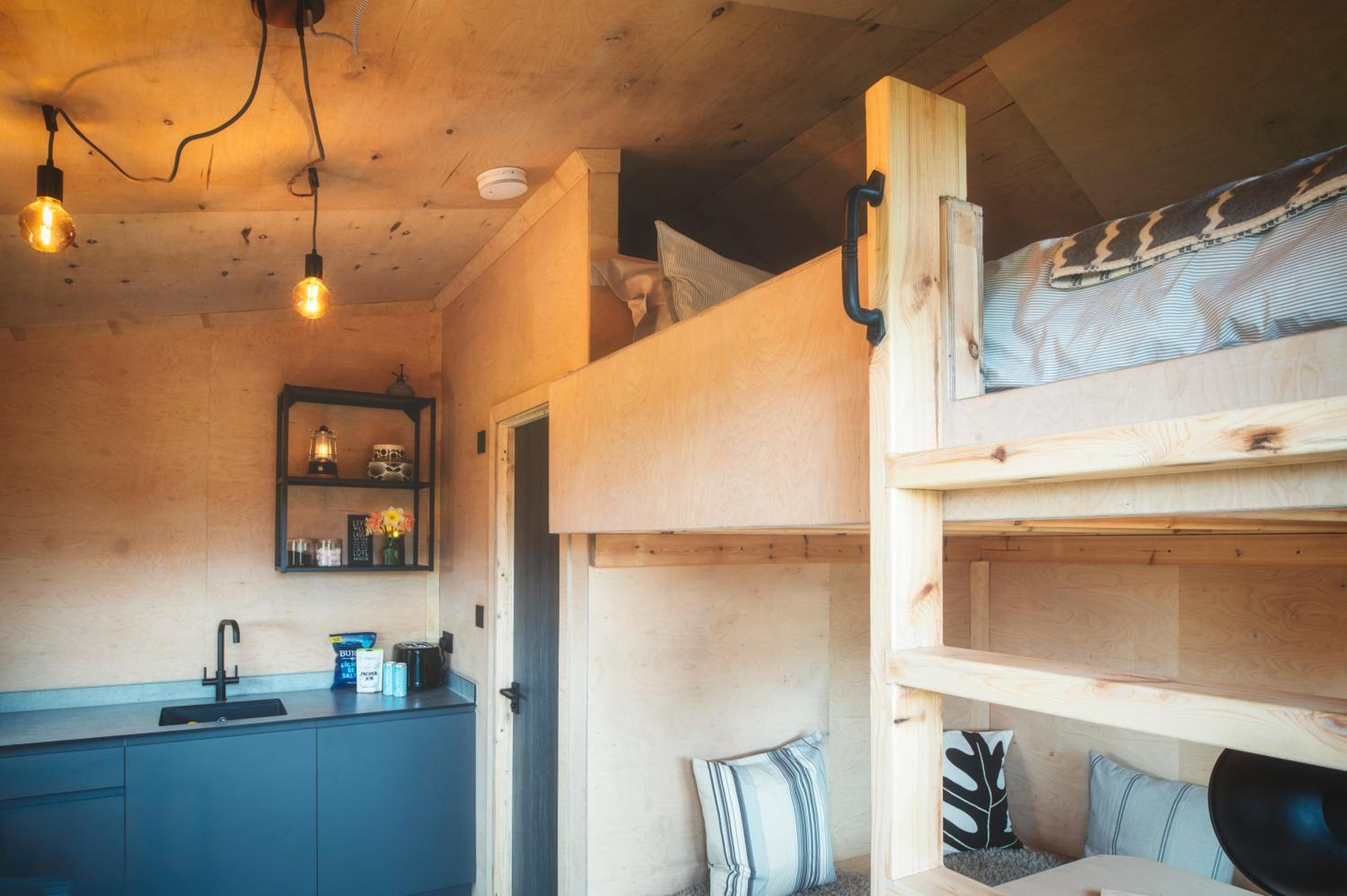 Luxury Glamping Cabin with Outdoor Bath on Cornish Meadow view 4