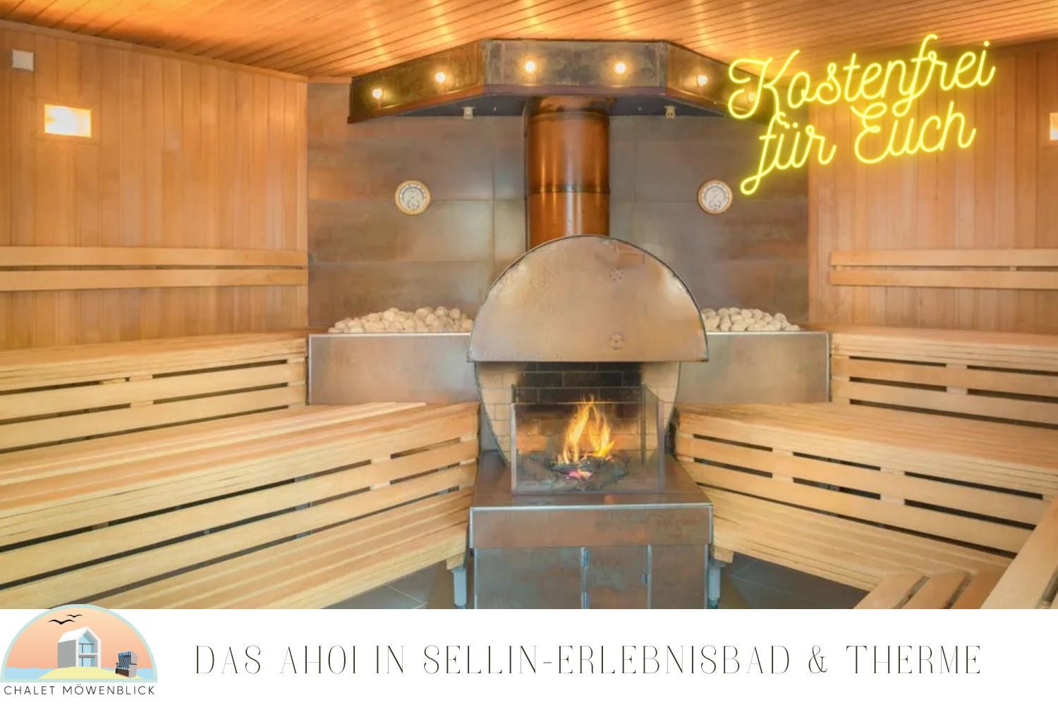 Chalet Möwenblick Rügen mit Meerblick, Sauna und Kamin