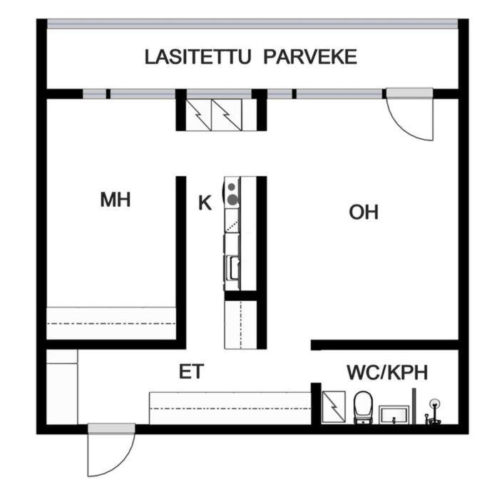 Scandinavian 2-rooms apartment City Center
