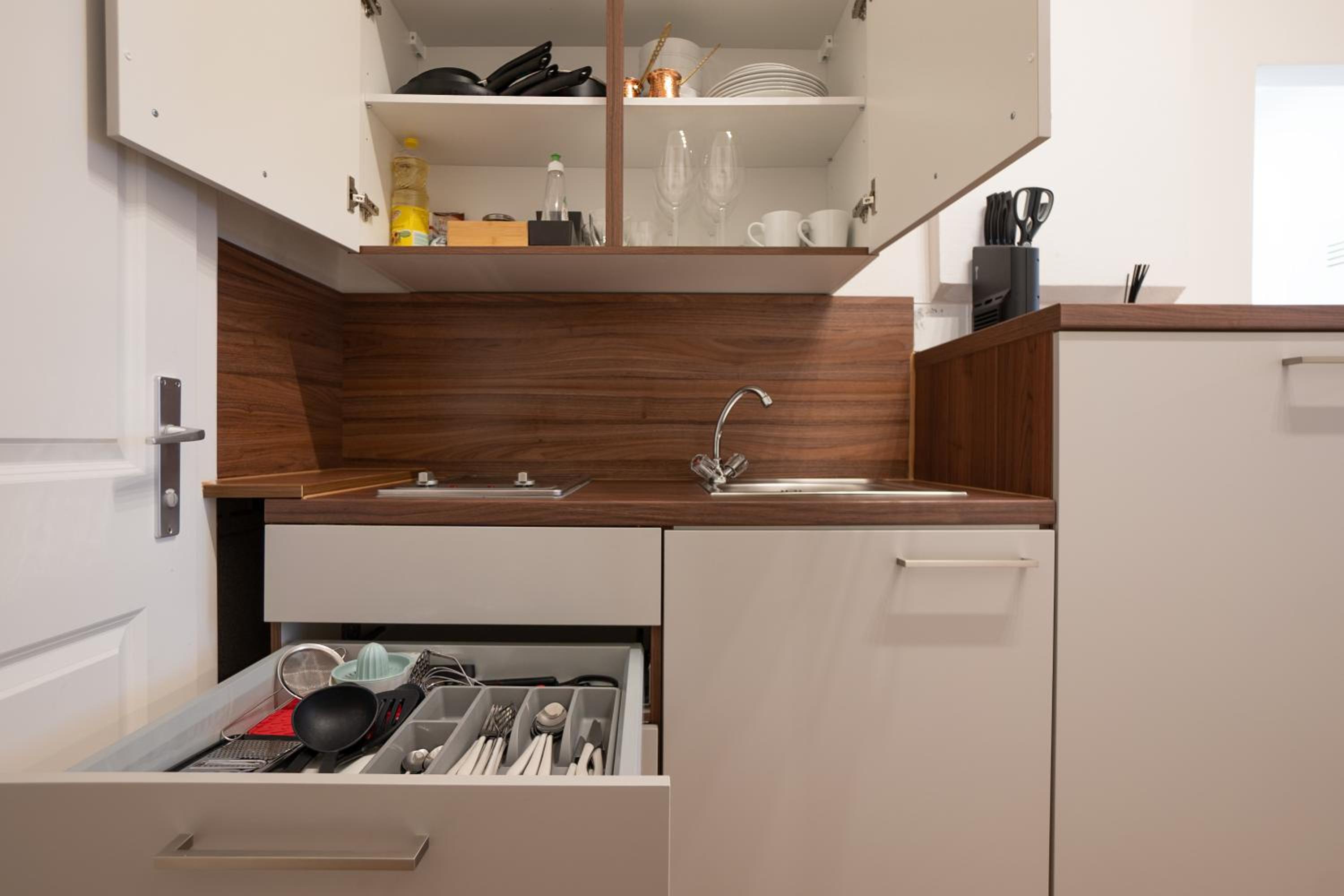 Modern hotel-styled apartment in the second district of Vienna.