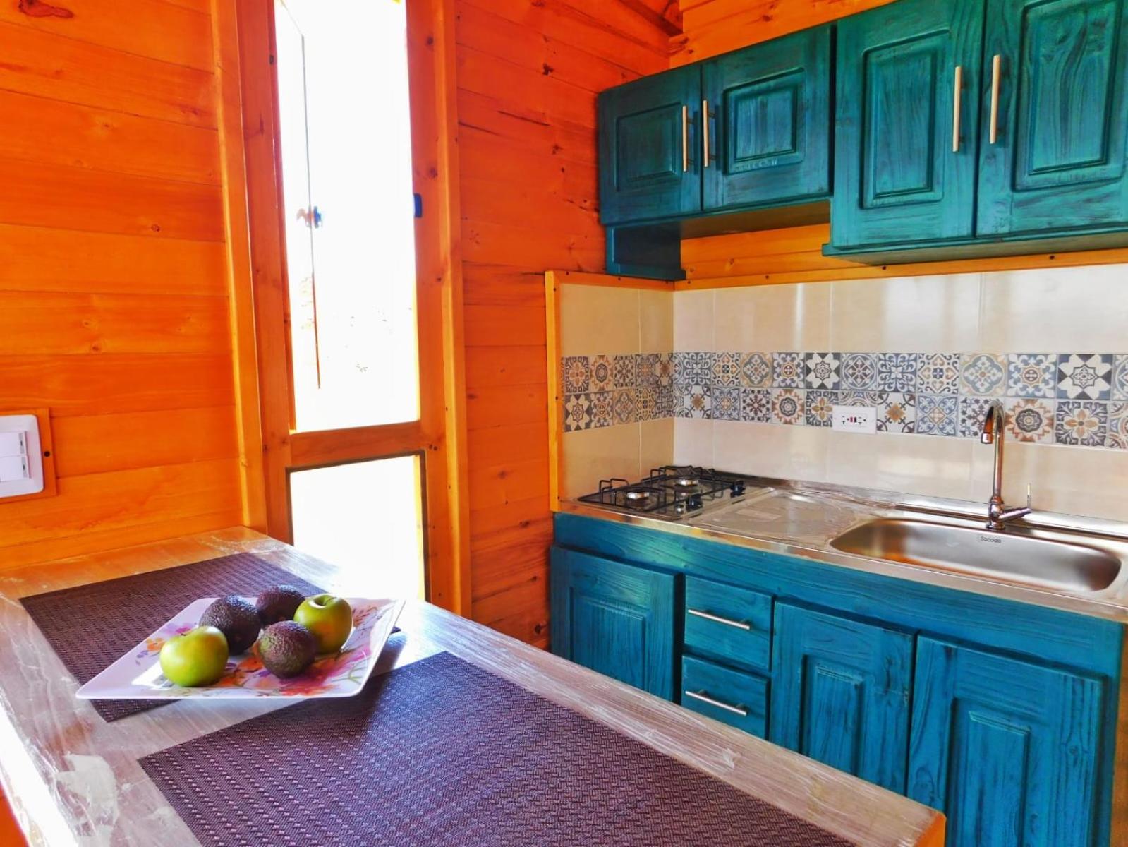 Cabaña con vista a la laguna de Tota