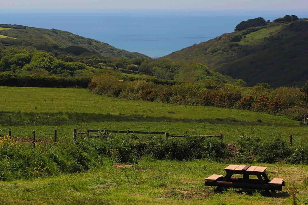 Spacious cabin on isolated farm with sea view