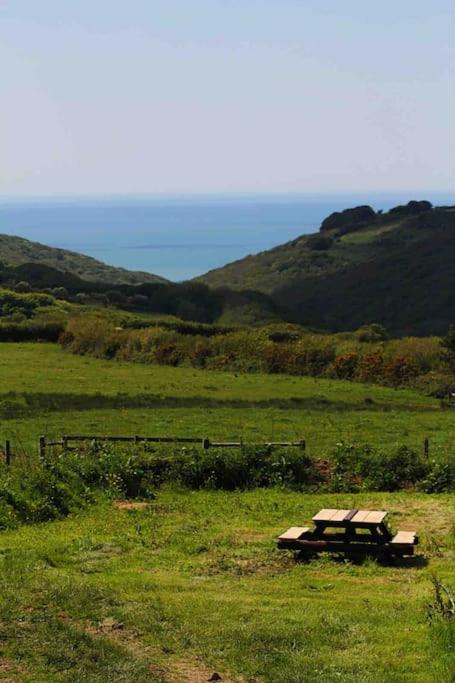 Spacious cabin on isolated farm with sea view
