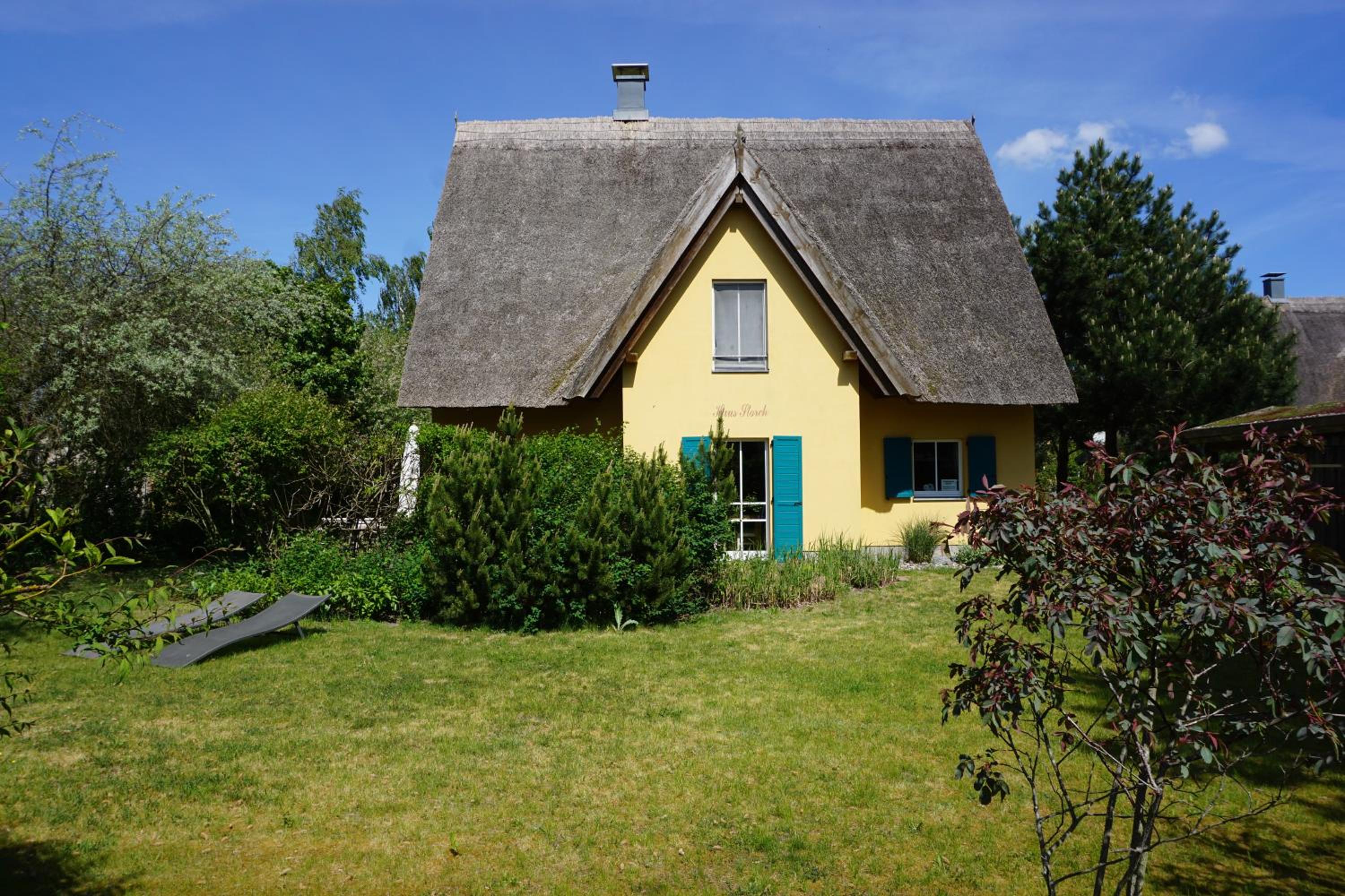 Reetdachhaus mit Schwimmteich in Krienke