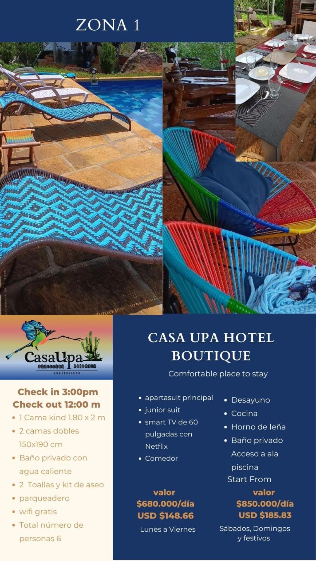Casa Upa ,casa con piscina espectacular, Barichara