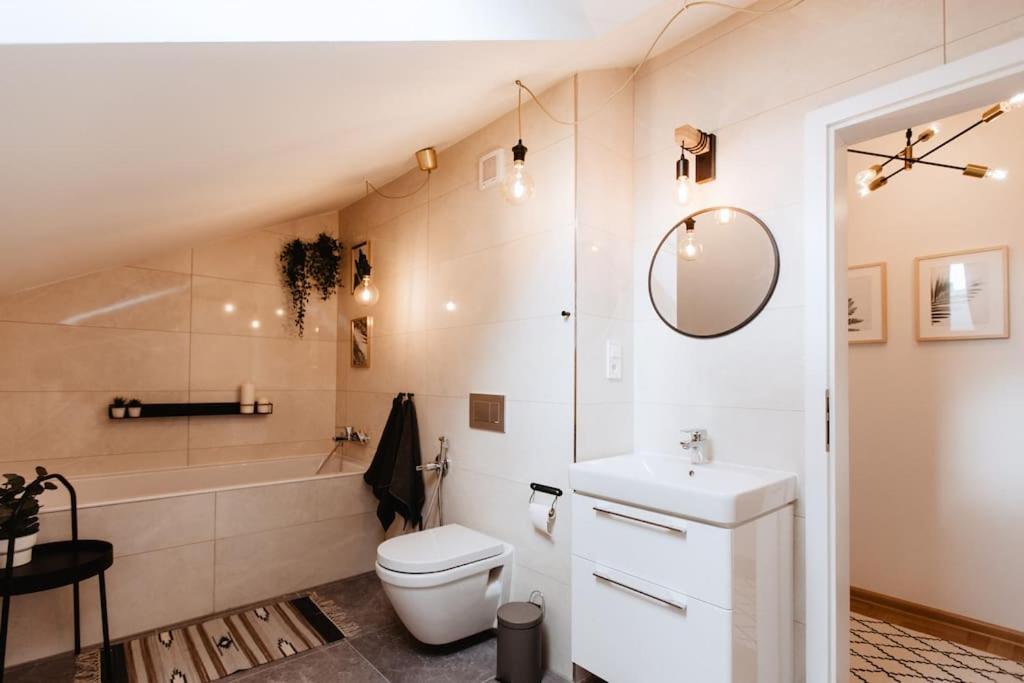 Loft apartment with balcony in centre