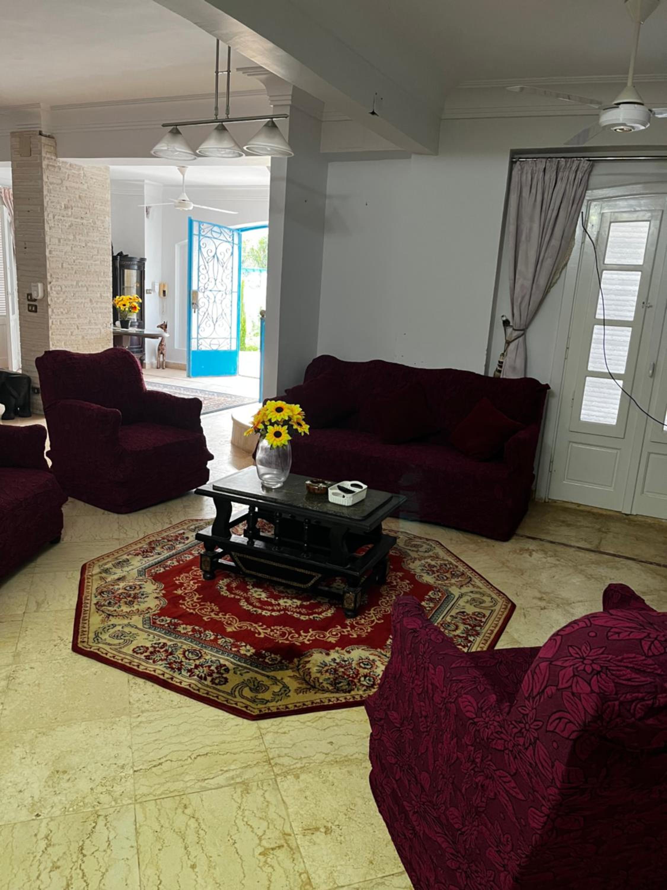 Blue family villa with large private pool view 4