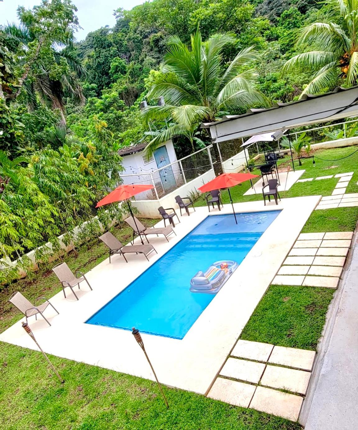 oasis with pool near Panama Canal