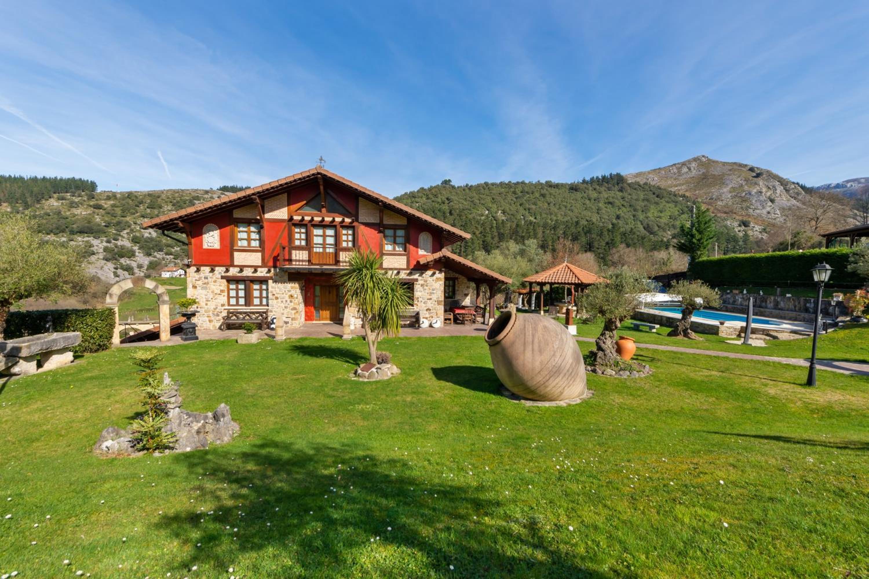 Spacious villa in Bizkaia with private pool and fireplace