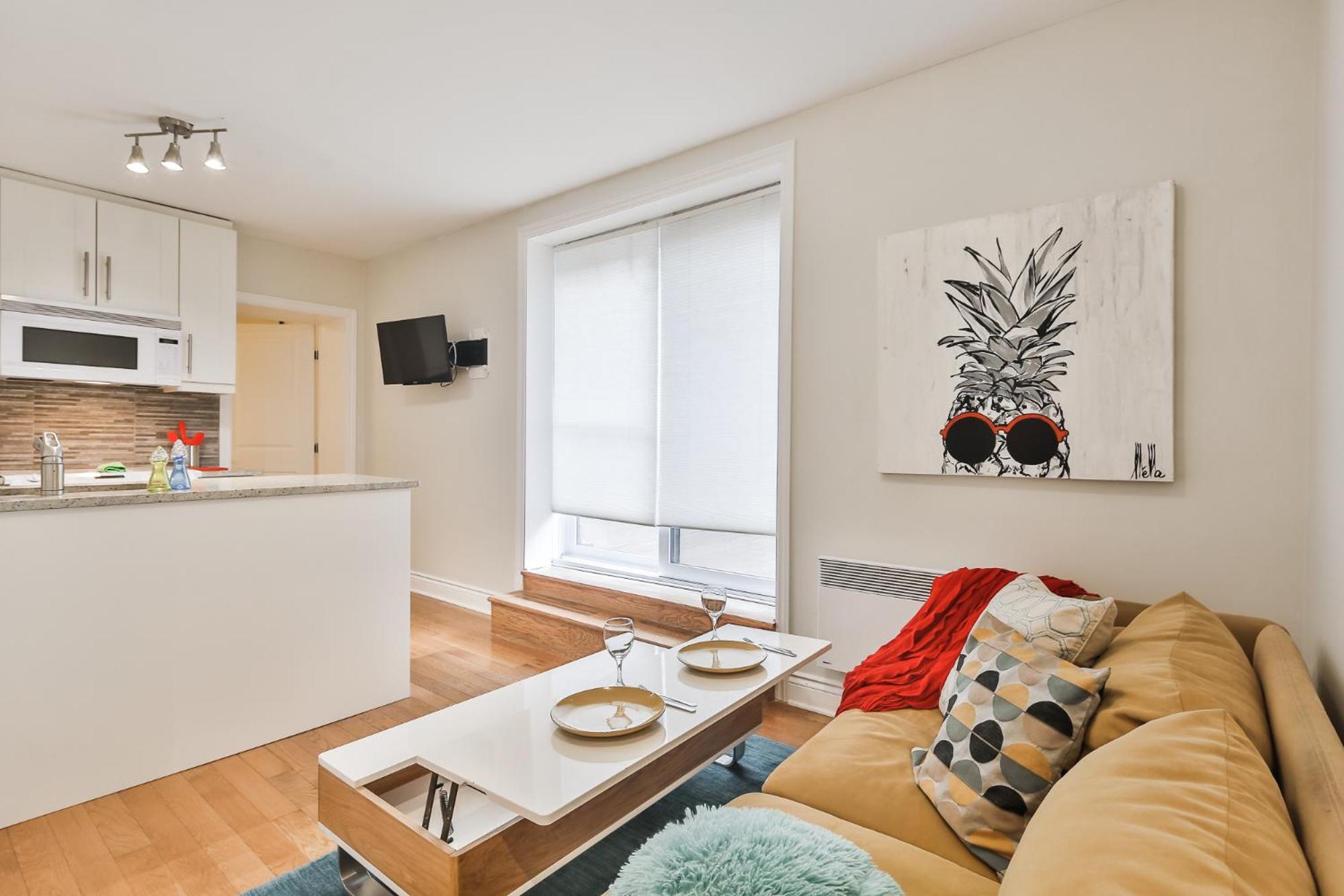 STUNNING full APARTMENTS - stocked KITCHENS - WASHER & DRYERS - WORKSPACE PROVIDED - FAST WIFI - LOCATED on the FAMOUS ST Denis street - Near METRO MONT RO