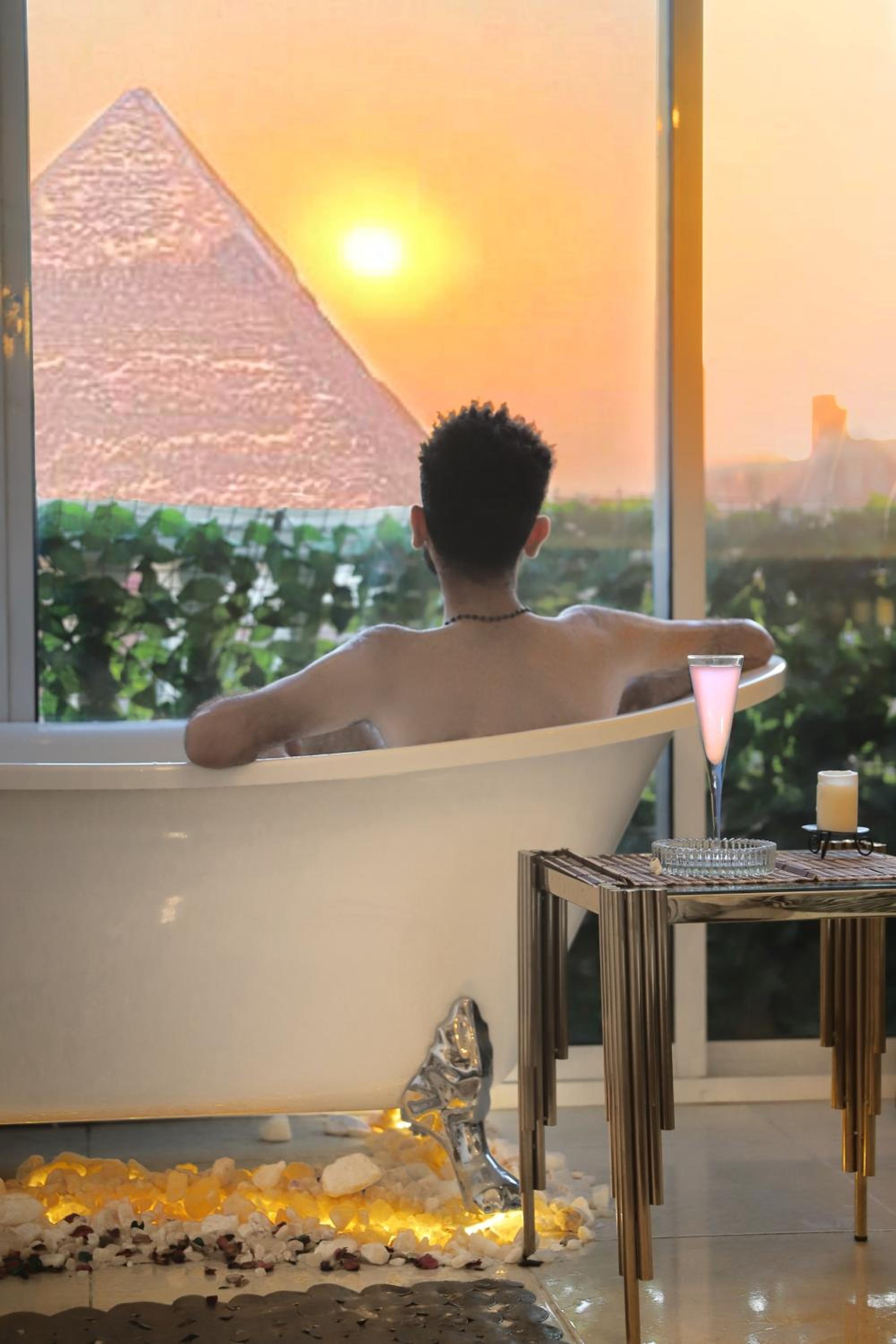 Jacuzzi pyramids view