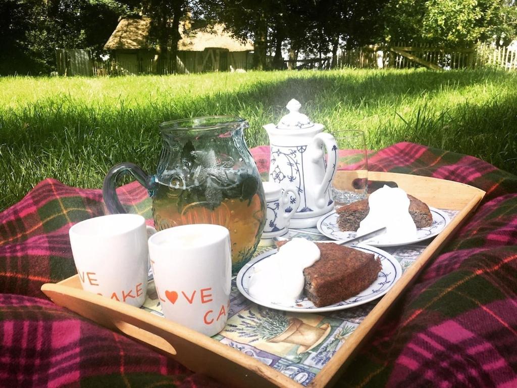 Dachgeschosswohnung Warft Simmerdeis in Reetdachhaus mit parkähnlichem Garten