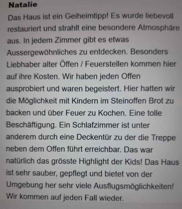 Ferien im Baudenkmal Toggenburg Bergli