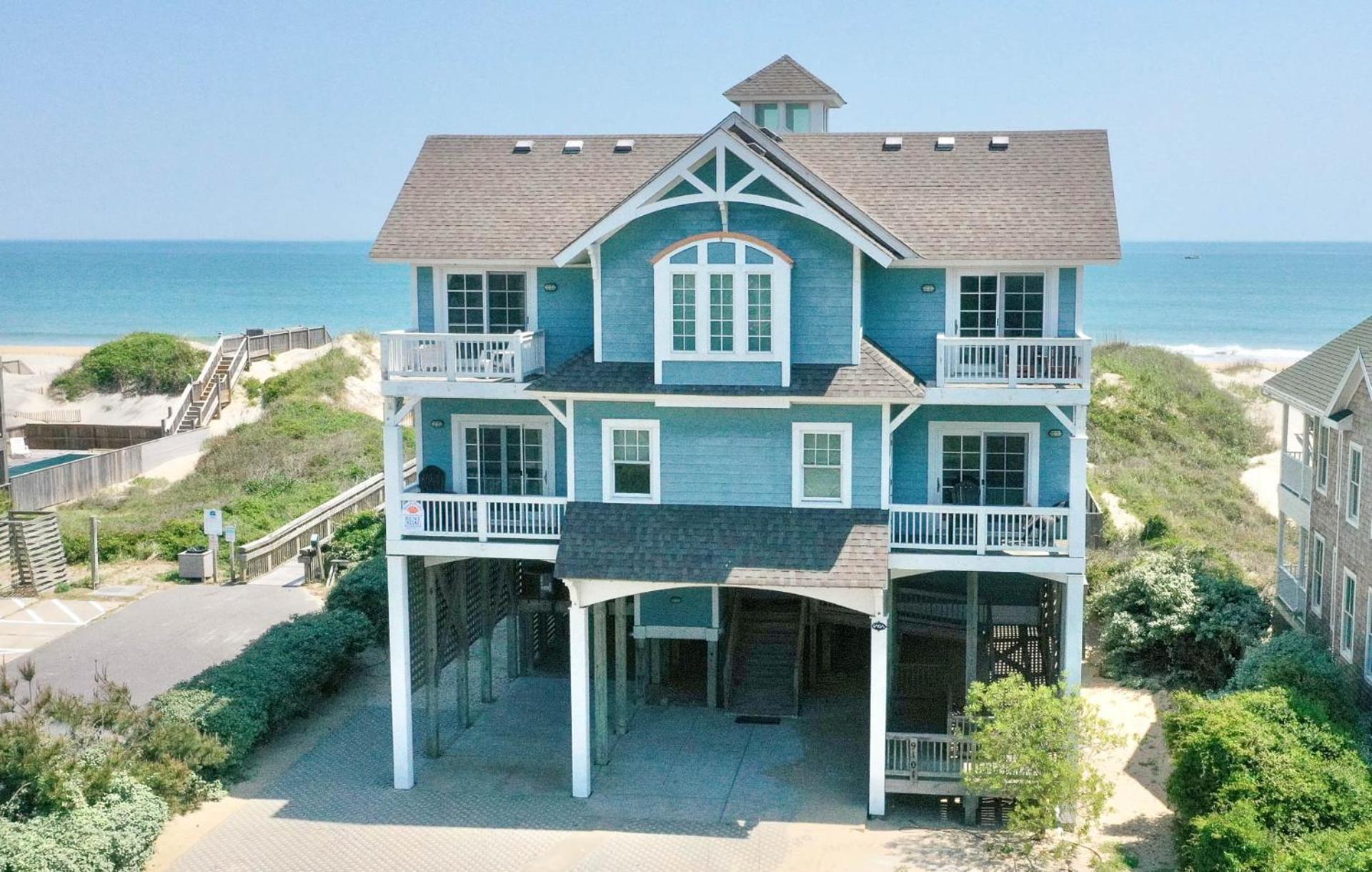 Outside-In - S Nags Head MP 18.5, Luxury Oceanfront, Elevator, Pool, Cabana, Home Theatre, Pets OK