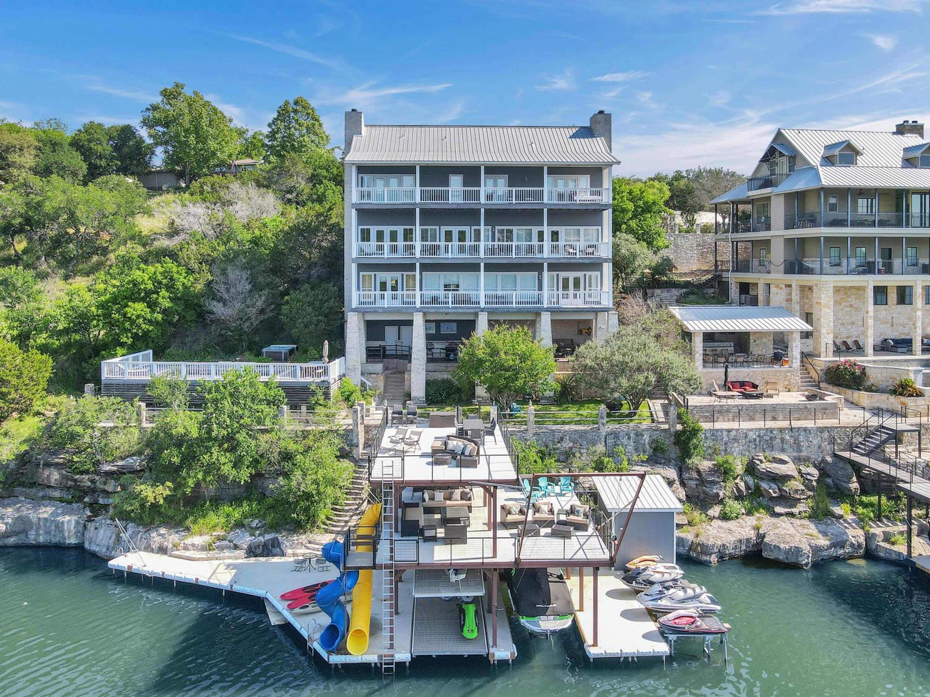Luxury Lake Marble Falls House with Swimming Pool Hot Tub and private boat slip view 3