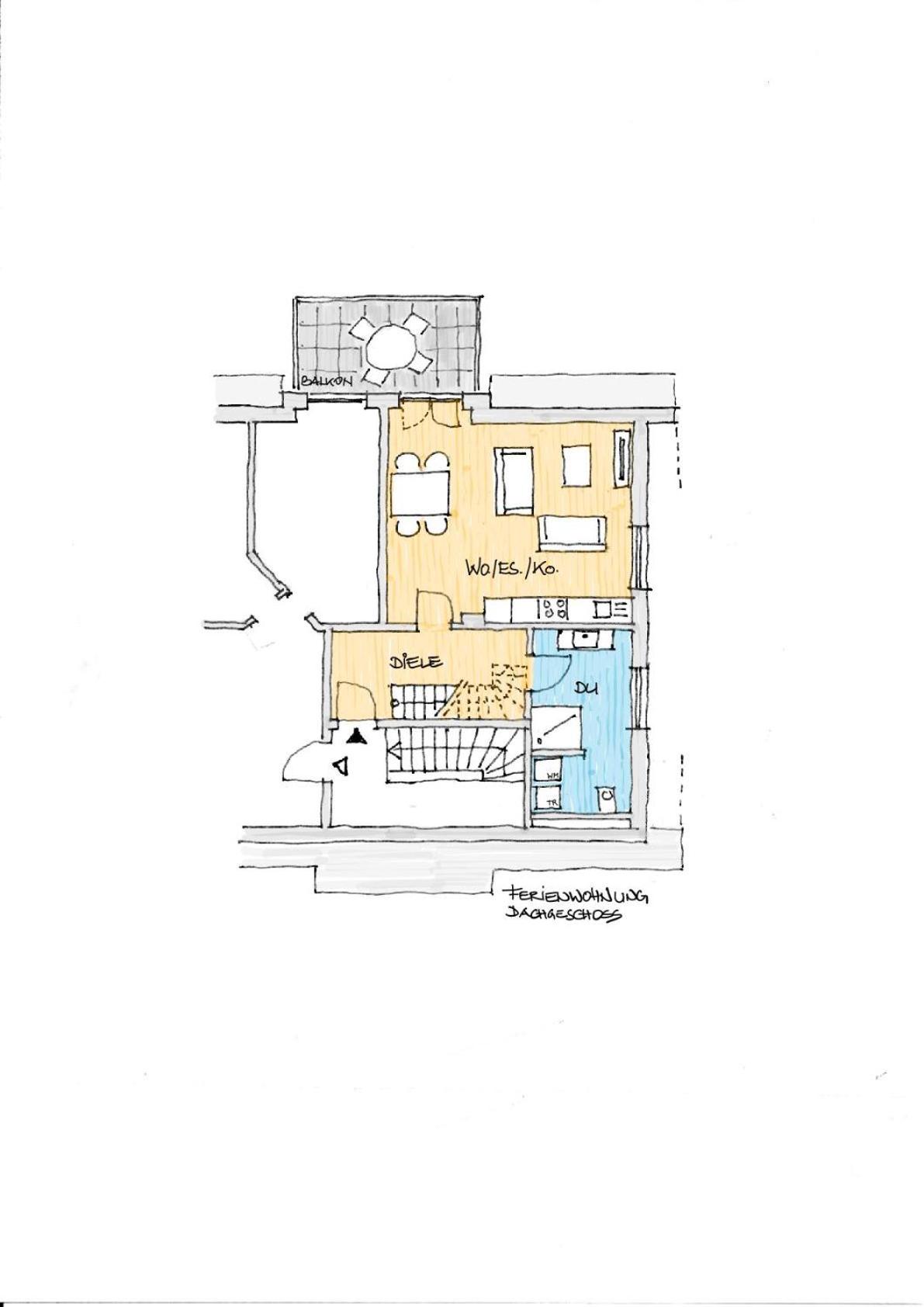 Dahem-Apartments - ruhig Parkplatz Rhein Main Gebiet gut erreichbar - 3 Apartments - barrierefrei mit Garten und Hund auf Anfrage -- 2 SZ Maisonette mit Ba