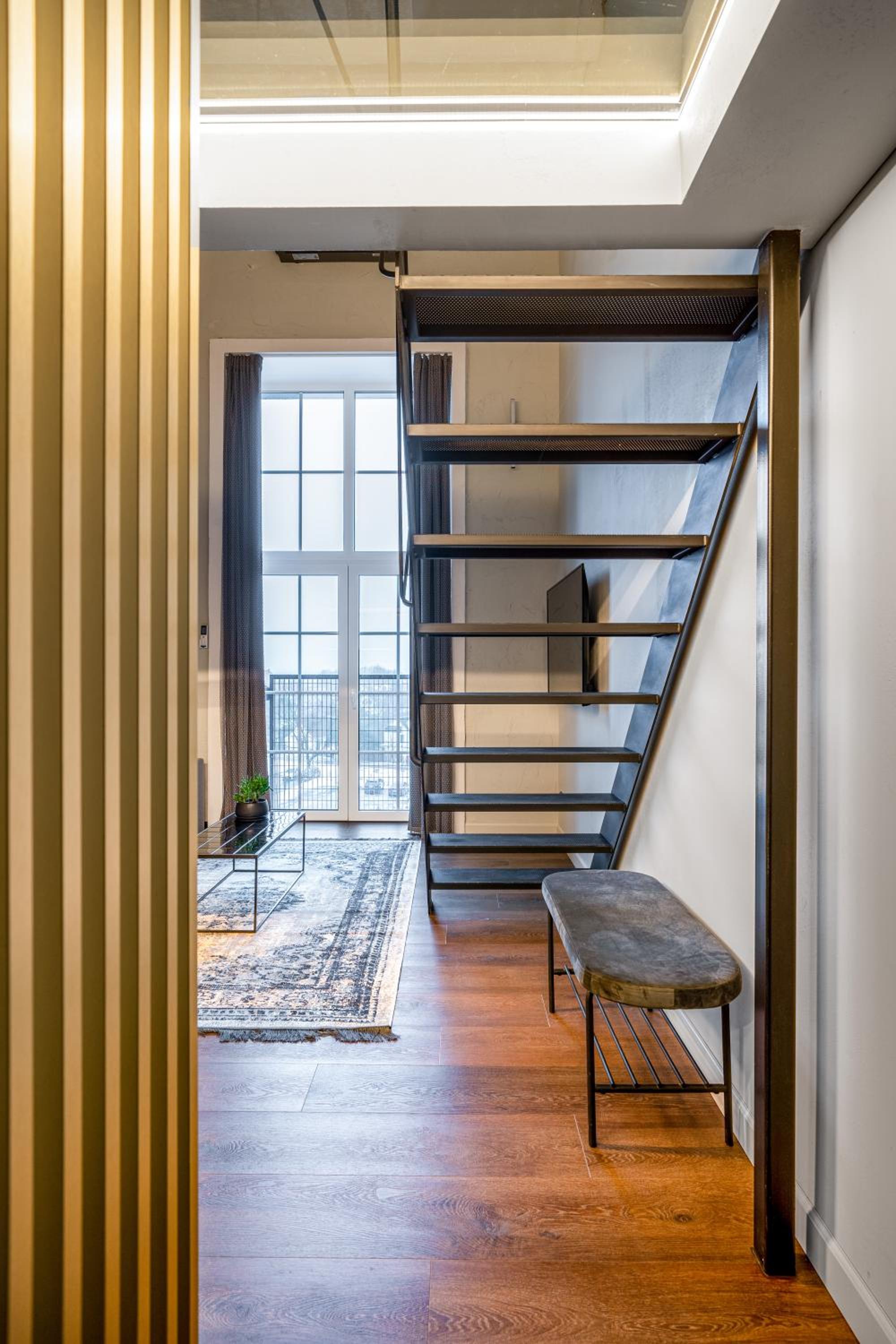 Stylish Black and White loft view 2