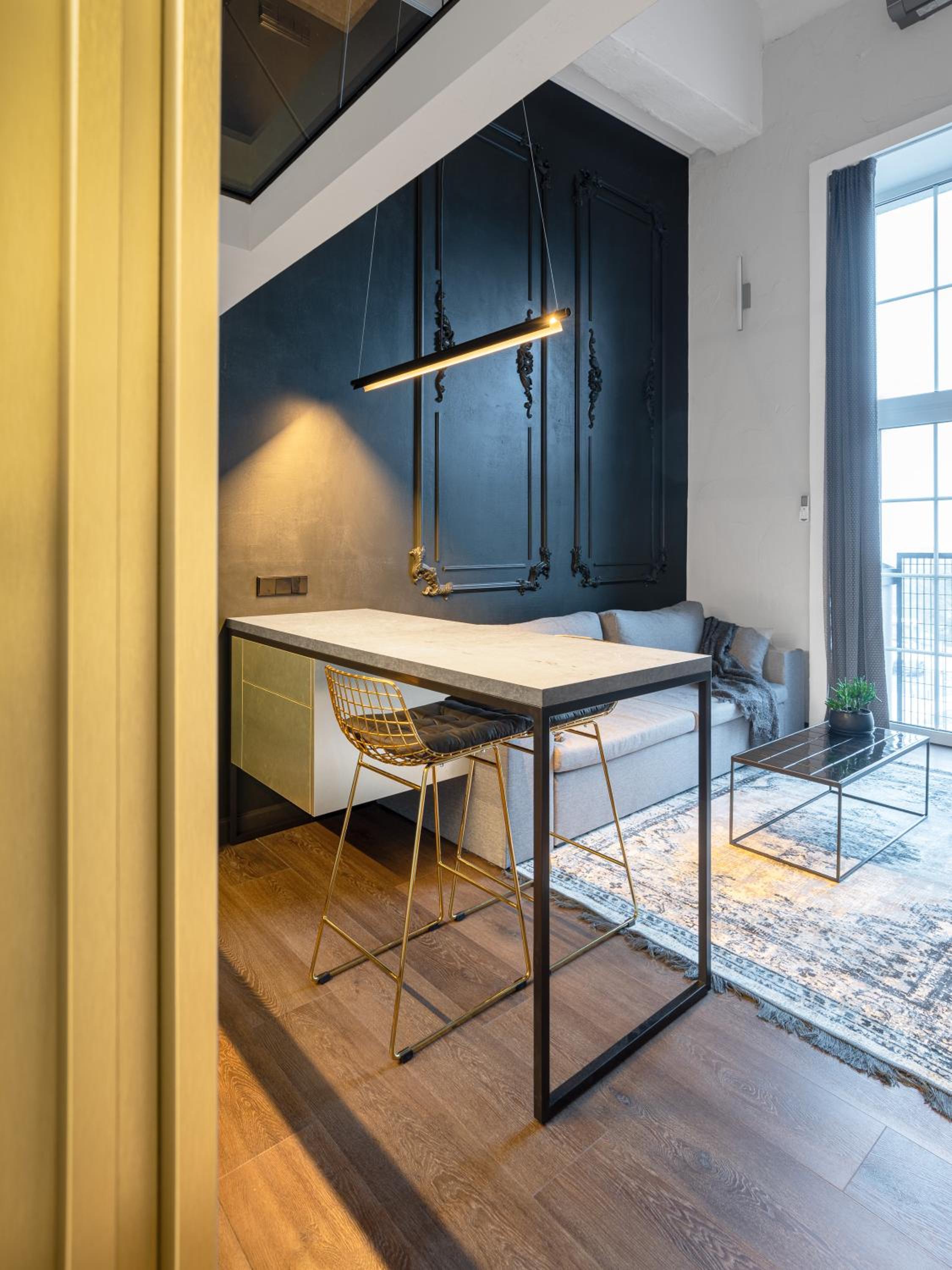 Stylish Black and White loft view 5