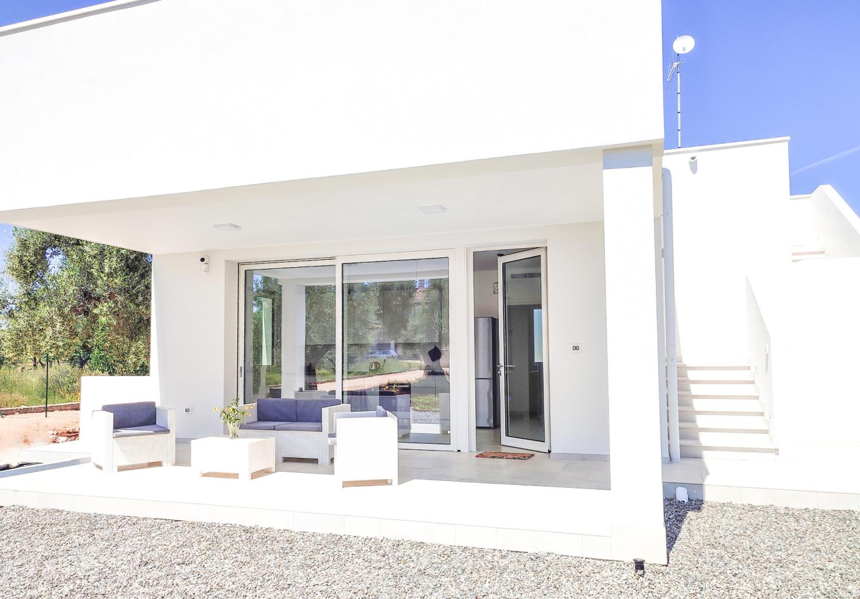 Olive trees house view 2