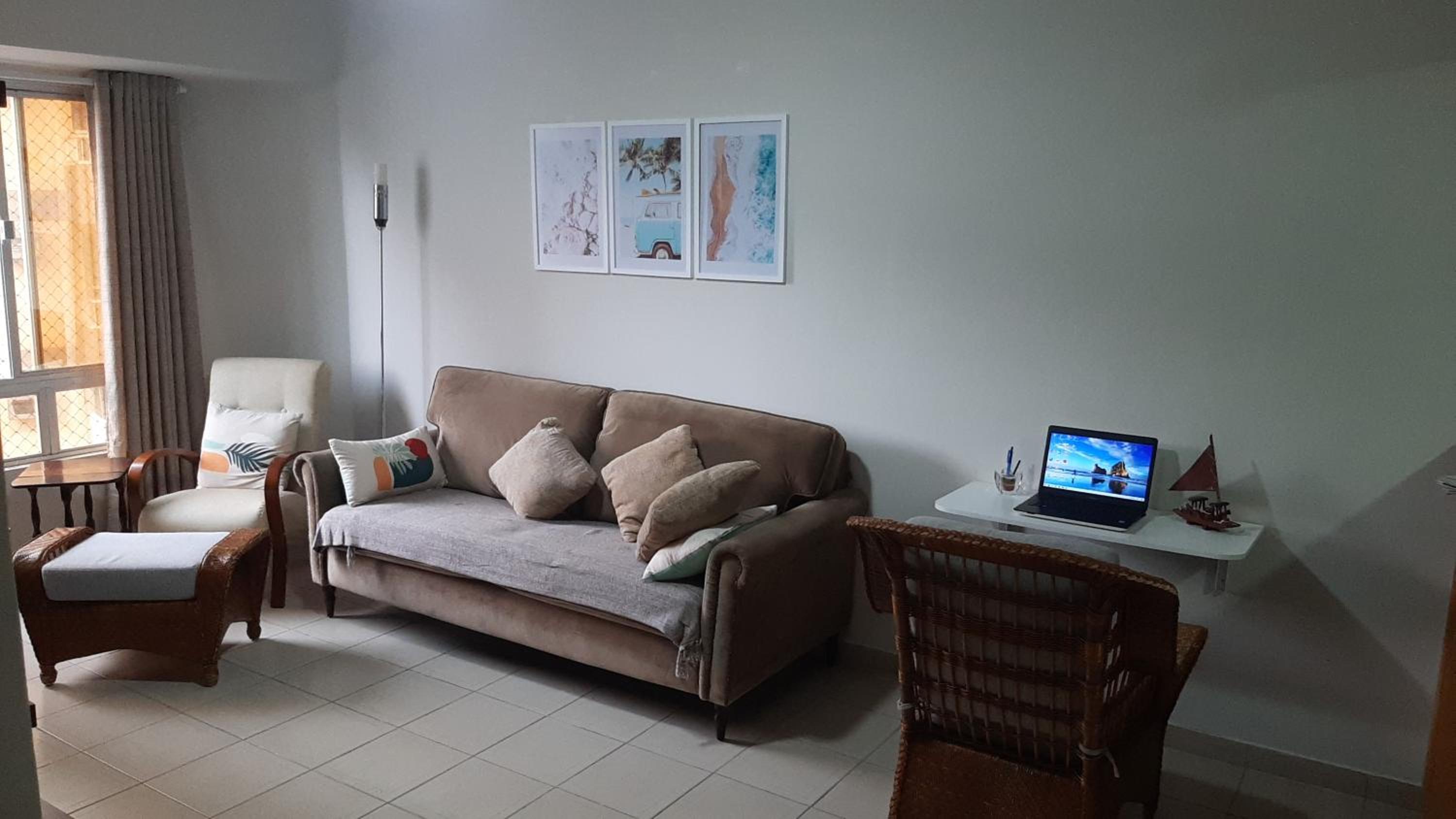 Apartamento Guarujá Pitangueiras 50 metros Praia/3 Dormitórios/Vista do Mar, Sol da manhã