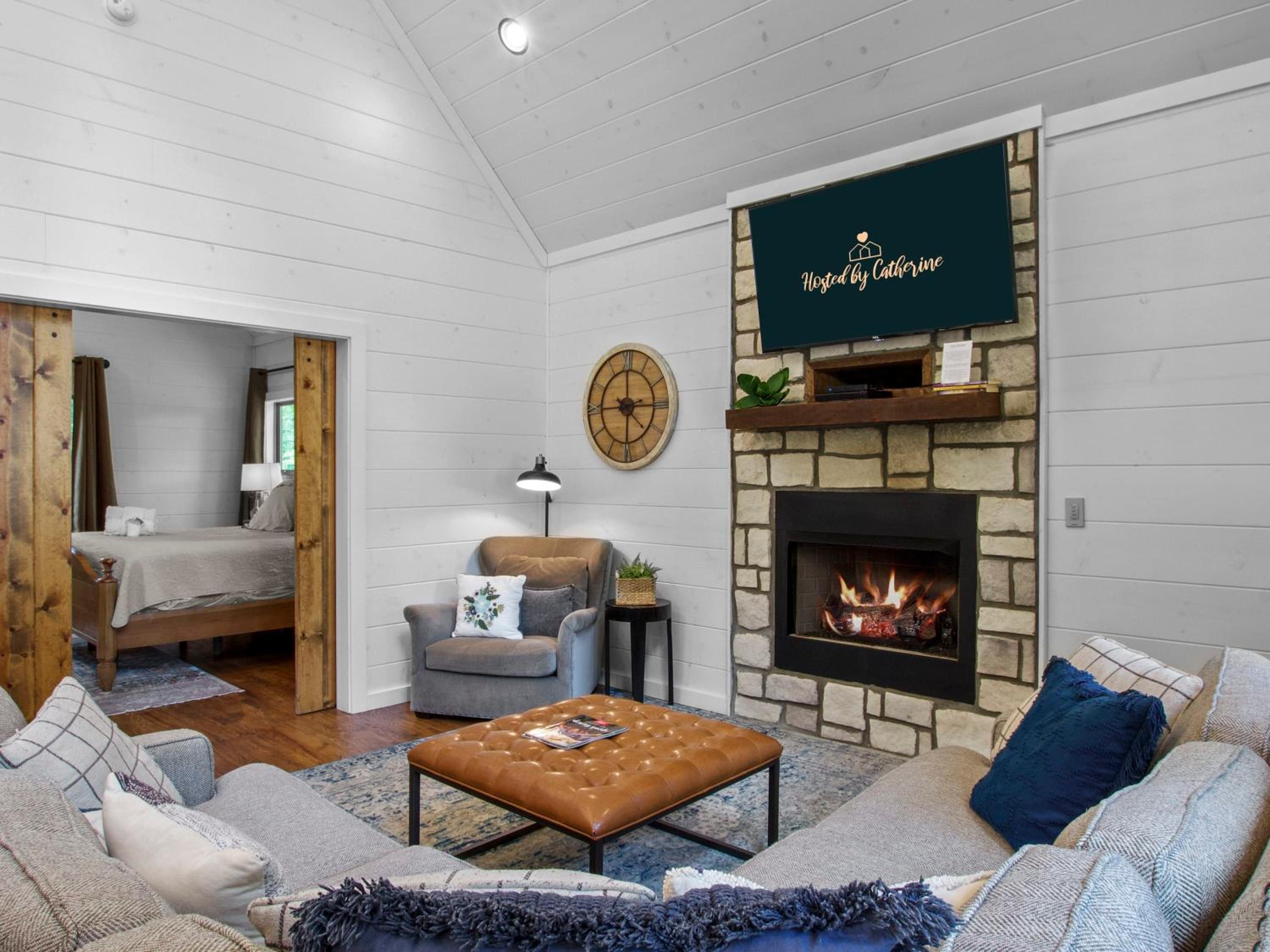 Stunning Luxury Cabin w Hot Tub and Fire Pit Holy Shiplap is Perfect Romantic Couples Getaway view 3