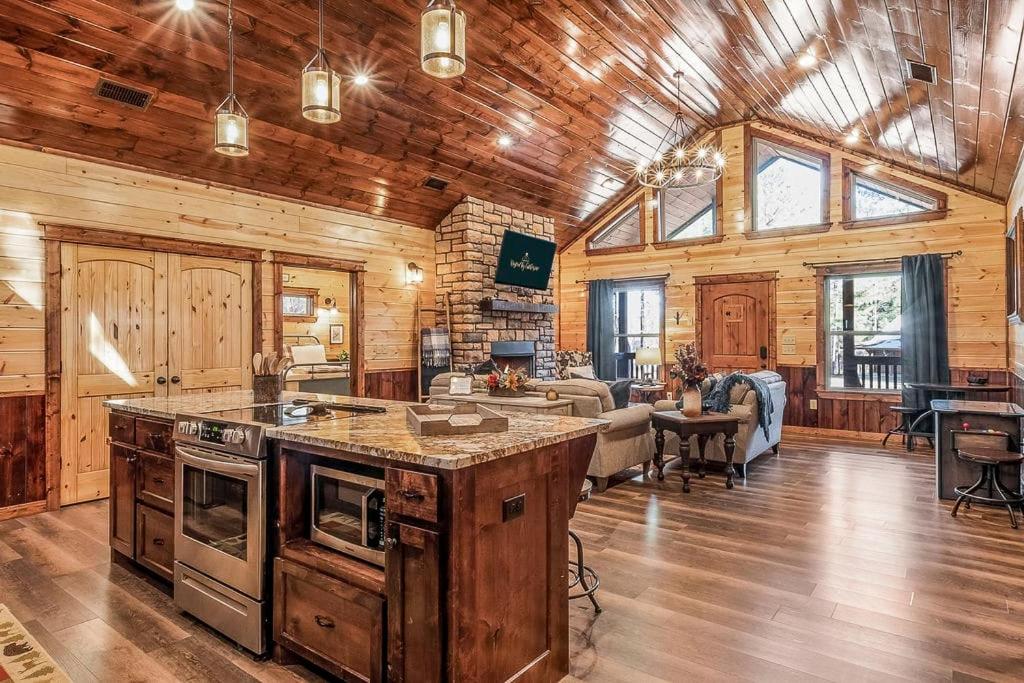 Large Luxury 2BR Cabin w Hot Tub Double Trouble was designed for fun comfort and memories minutes from buzzling Hochatown and beautiful Beaver Bend State P