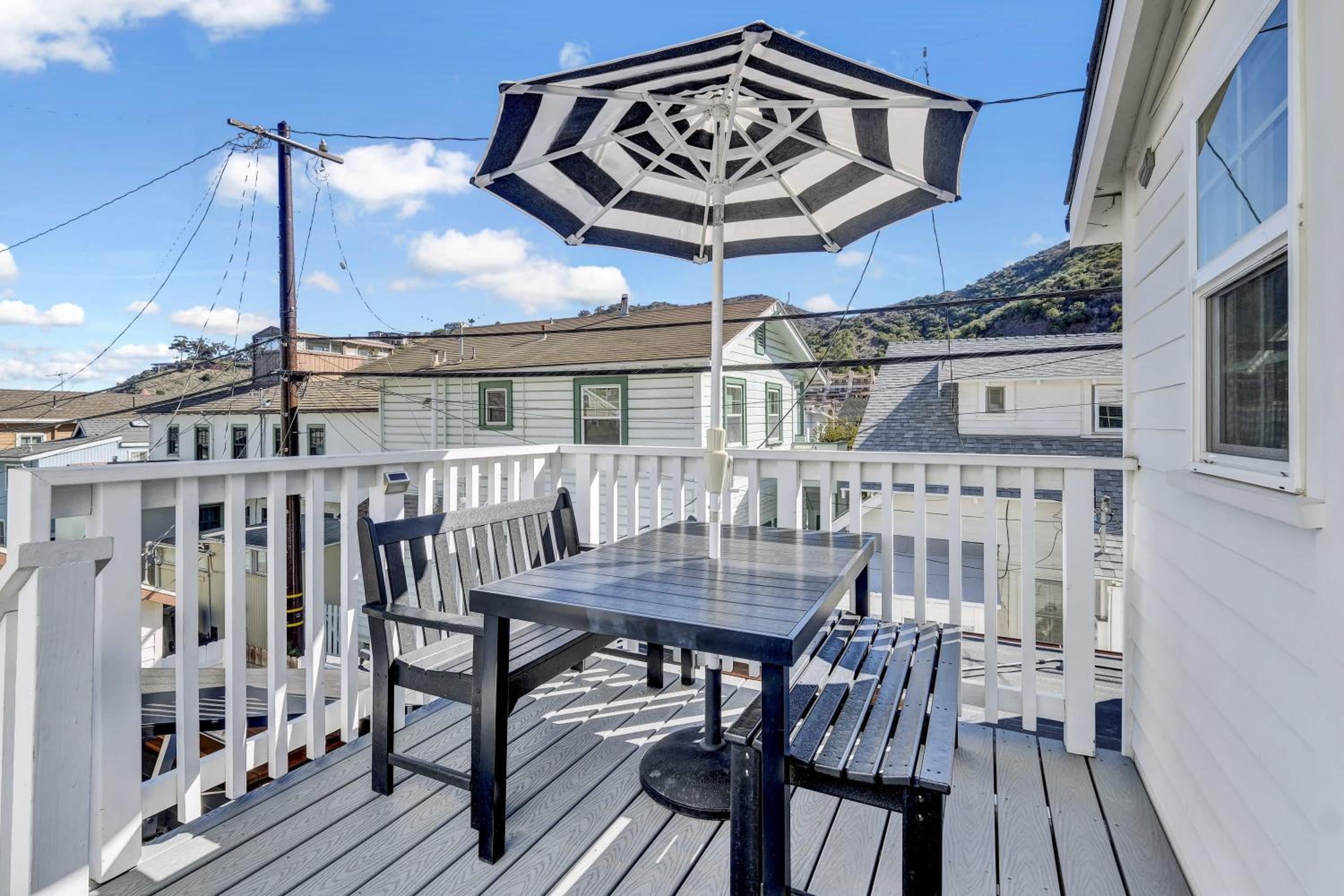 Remodeled A-Frame With Two Private Patios and Views Mountain Casino and peek-a-boo ocean views view 3