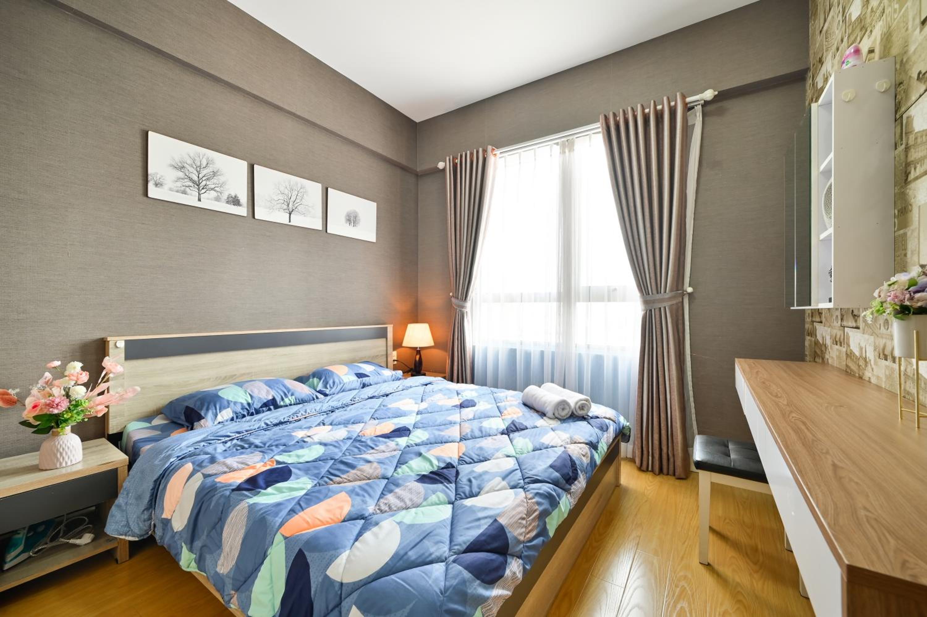 Landmark View 2 bedrooms condo in T1 Masteri Thao Dien, Fully Furnished With Full Amenities