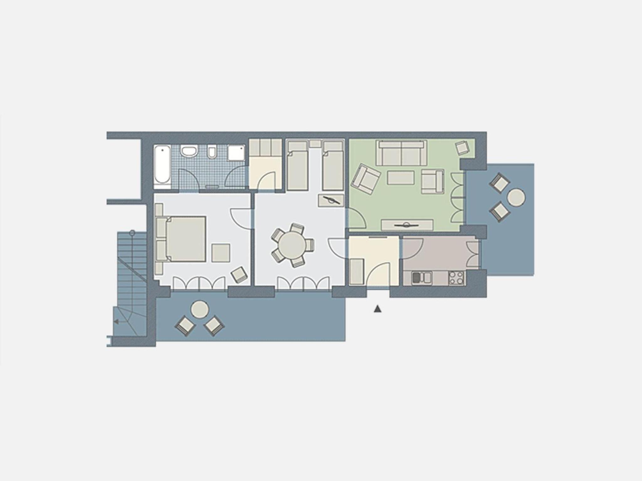 Kaiservillen Heringsdorf - Ferienwohnung mit 2 Schlafzimmer und Terrasse DR2