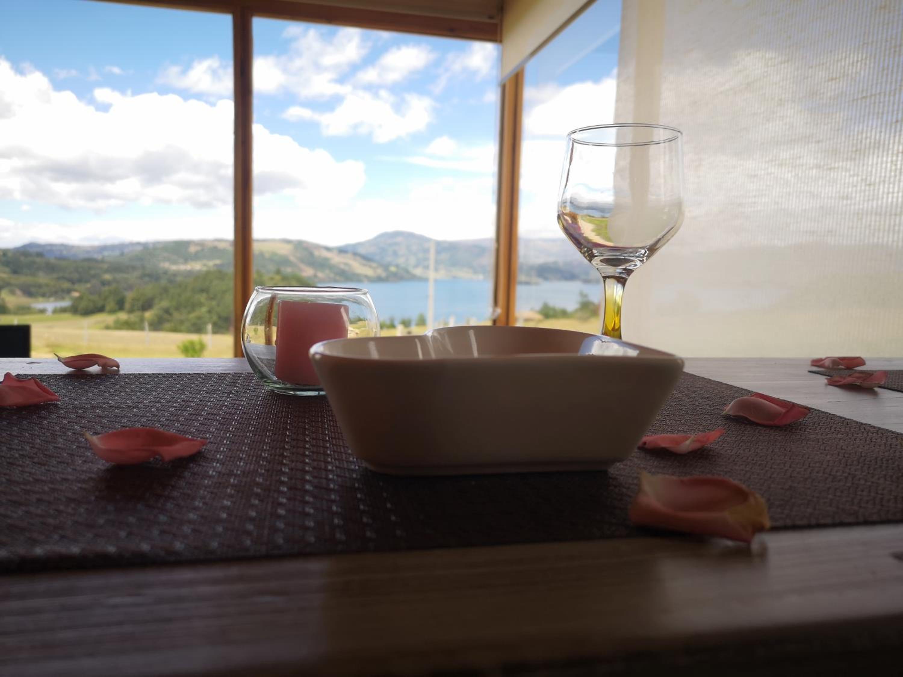 Cabaña con vista a la laguna de Tota