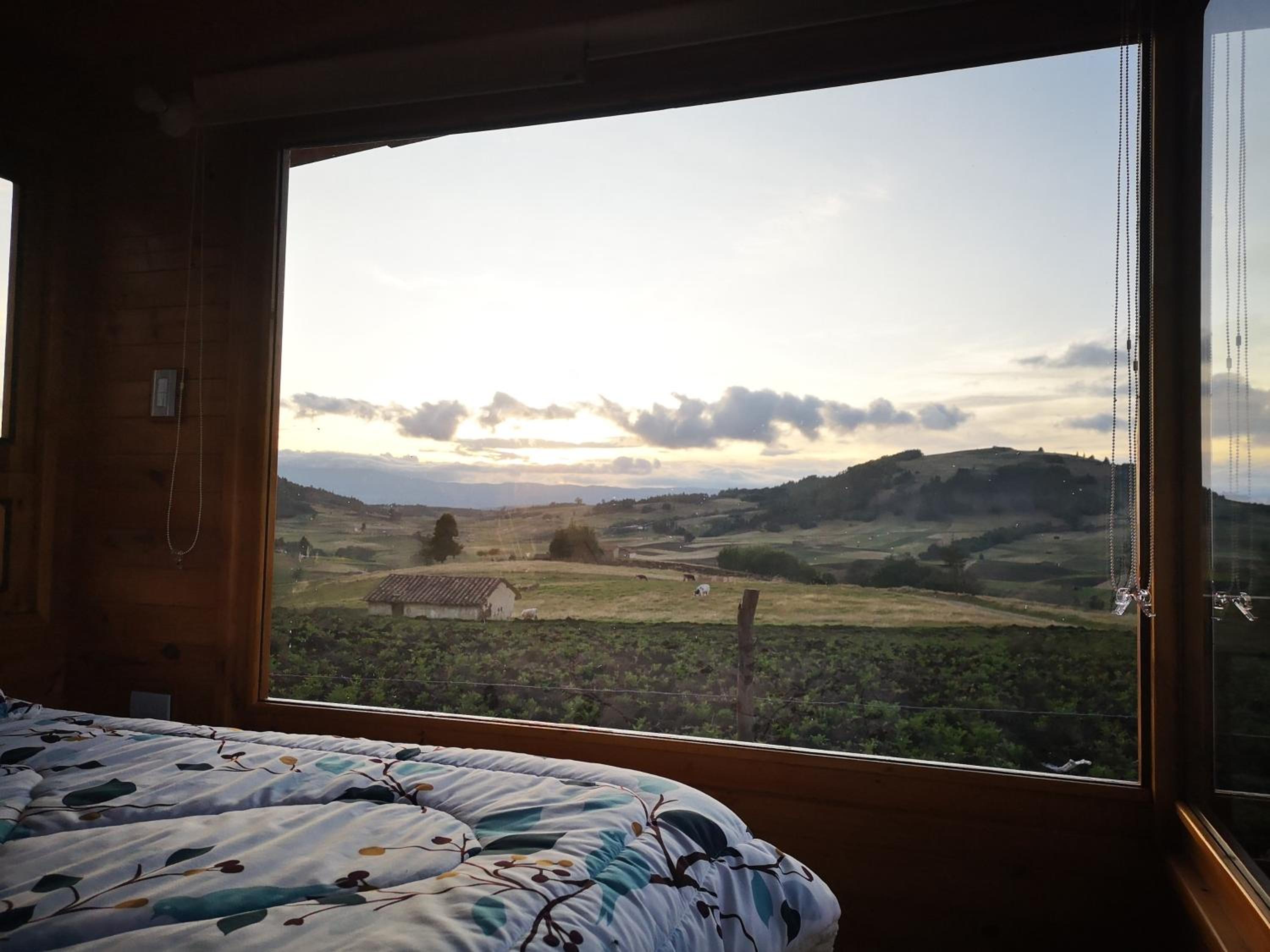 Cabaña con vista a la laguna de Tota