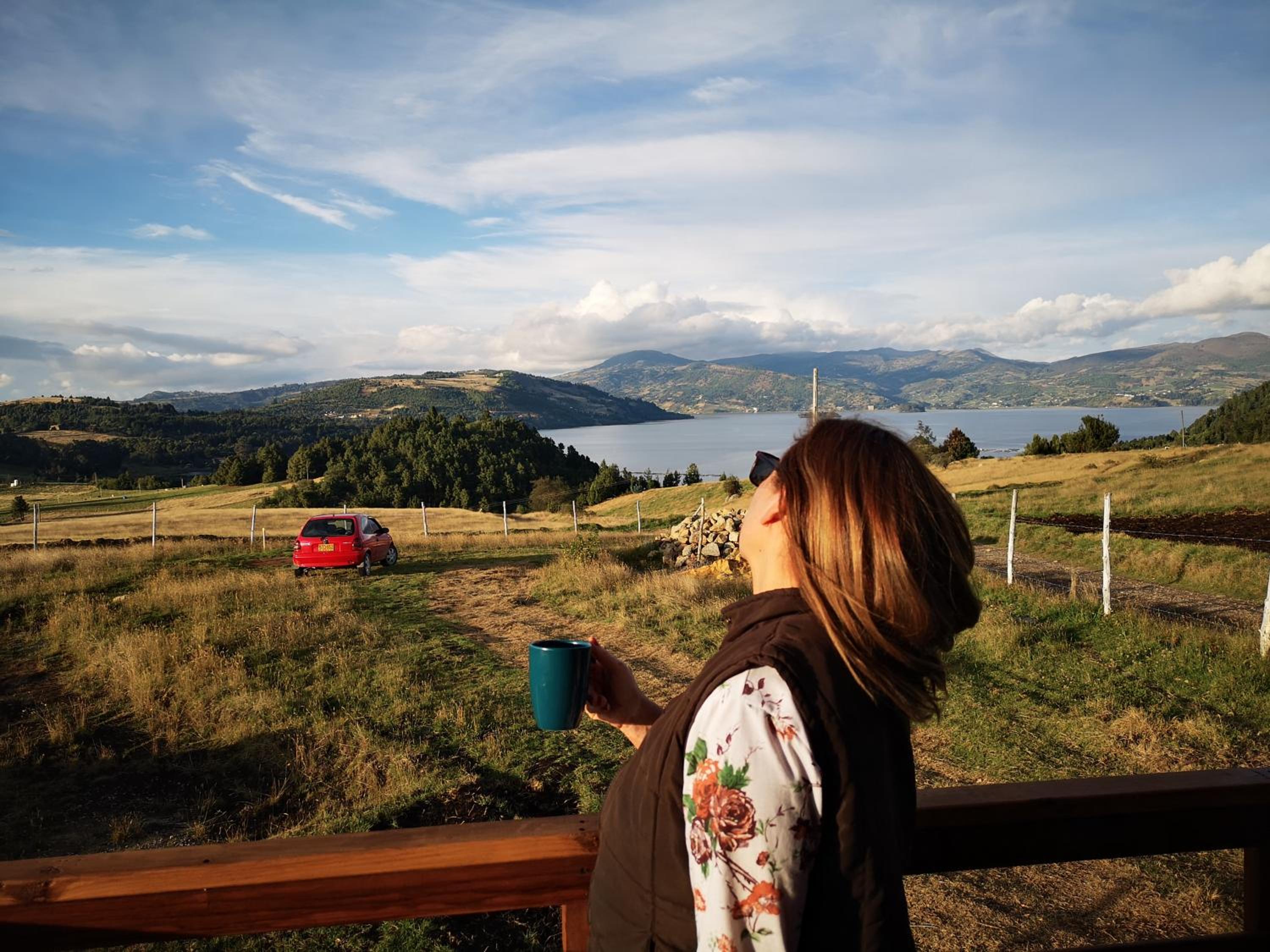 Cabaña con vista a la laguna de Tota