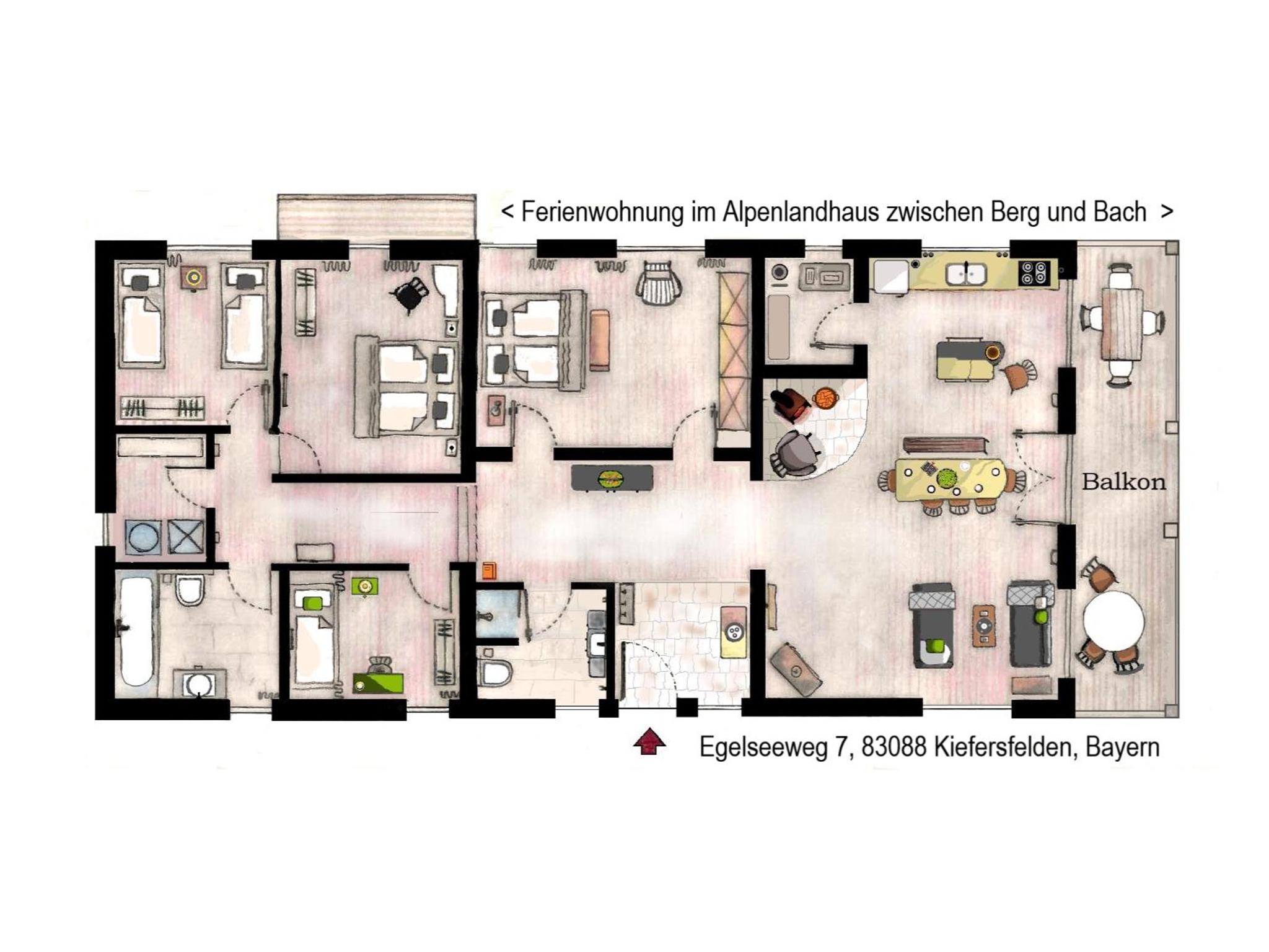 Ferienhaus Bachperle - Alpenidyll mit Kamin, Balkon oder Terrasse für Genießer