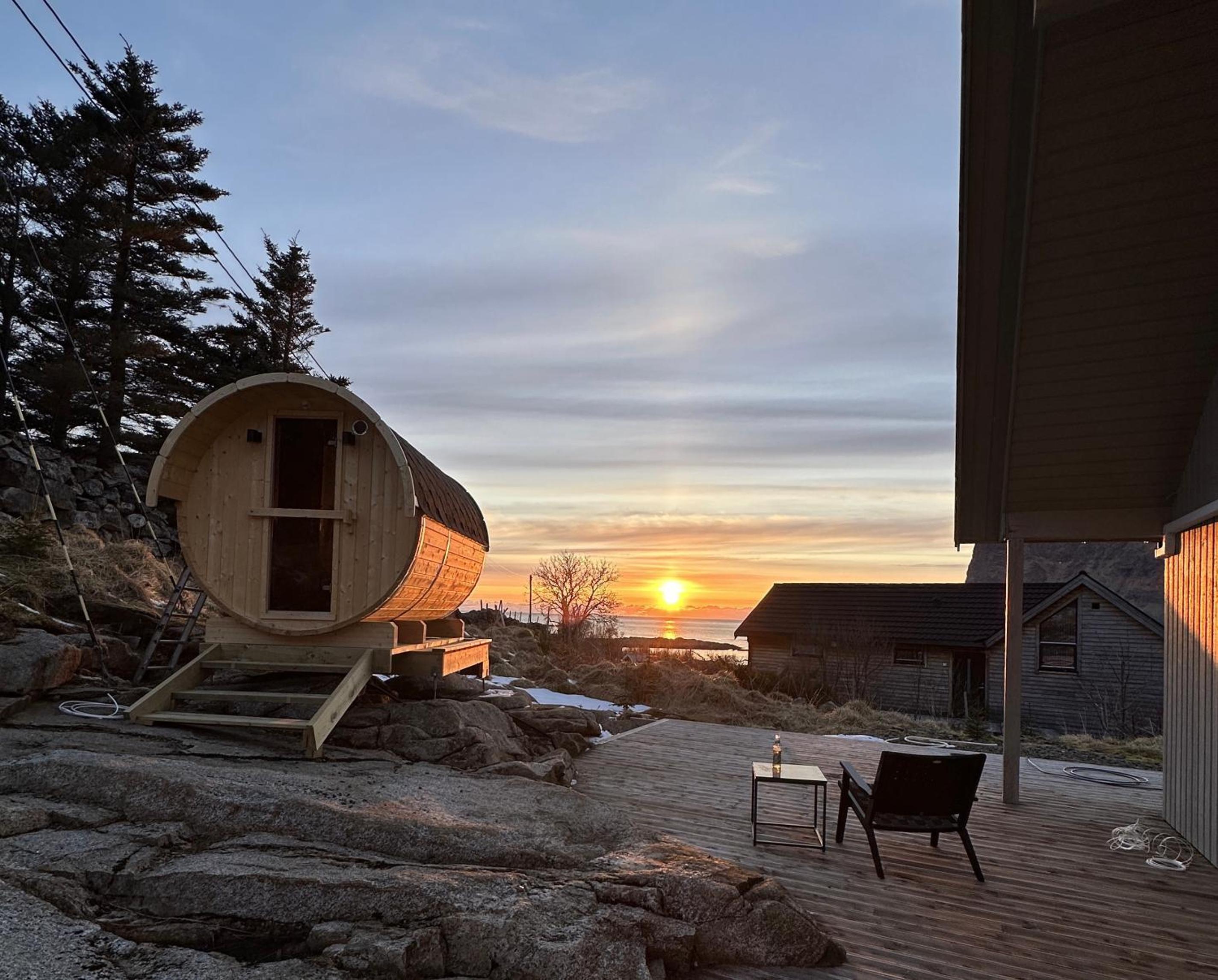 Haukland beach panorama - with Sauna view 2