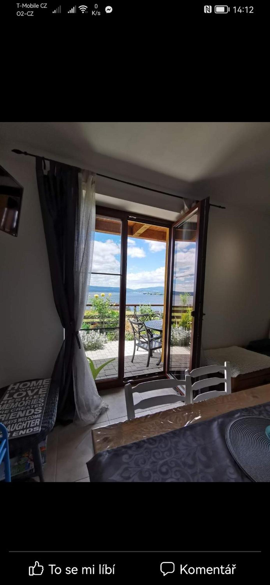 Apartmán s terasou a výhledem na jezero Lipno