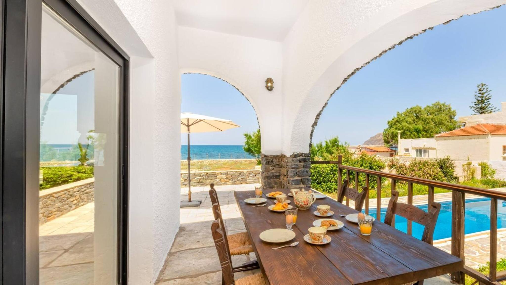 Platanias Beachfront Villa Elsa-90m To Main Square view 4