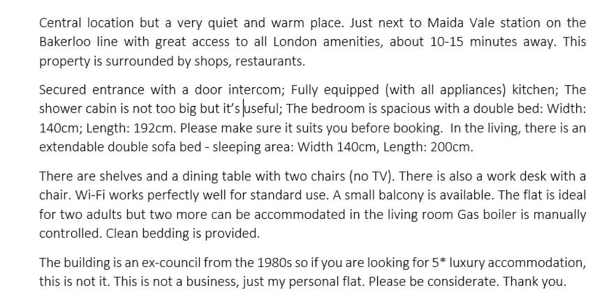 1-double bedroom aparment in Central London — London photo 2