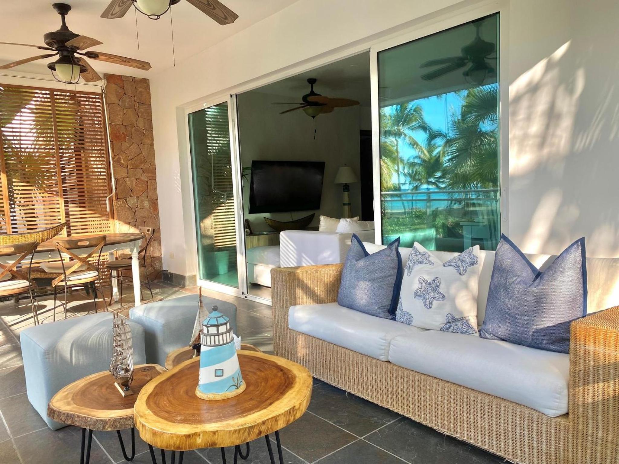 Stunning Beachfront Condo With Private Beach, Las Terrenas-El Limón